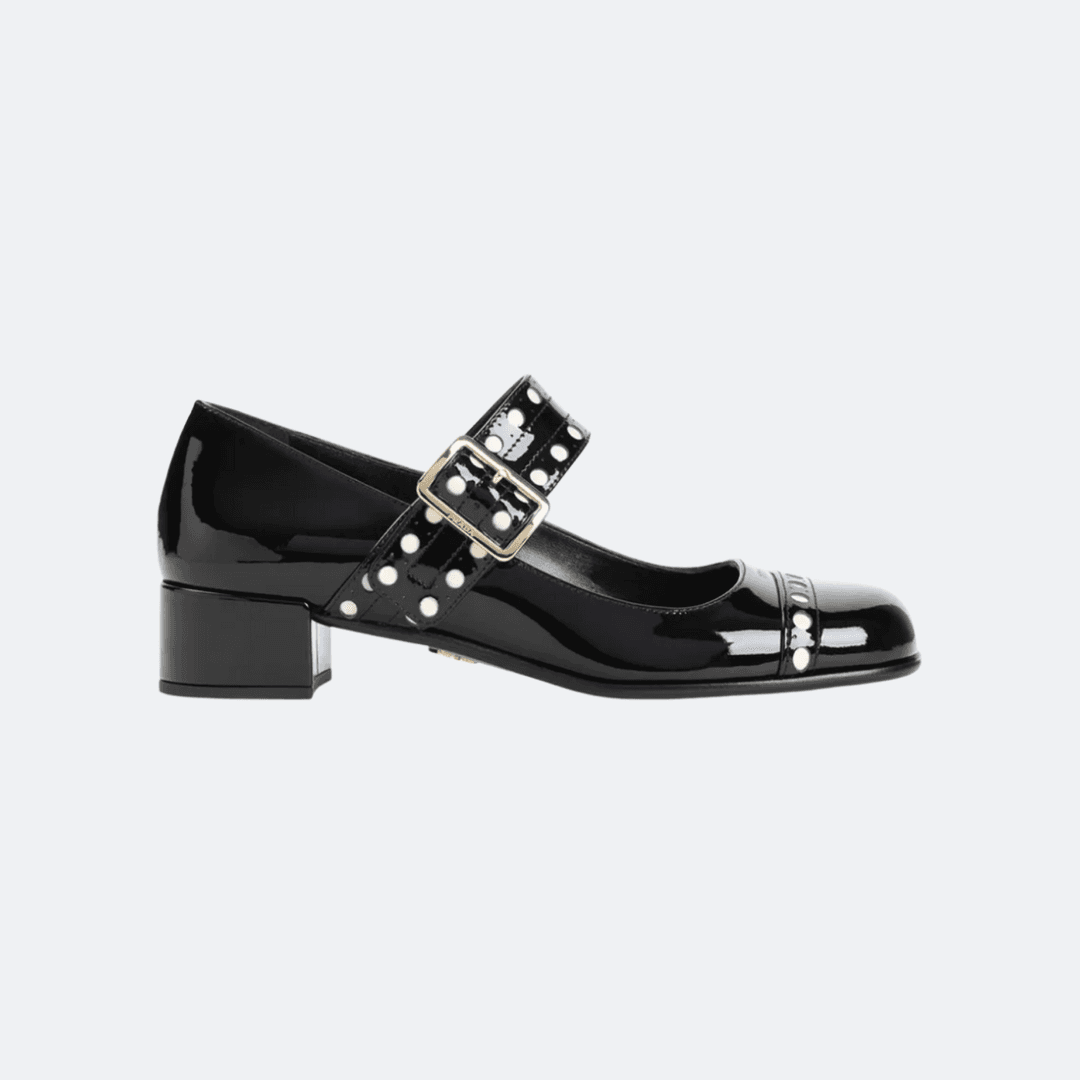 Prada Mary Jane Black Leather Pumps