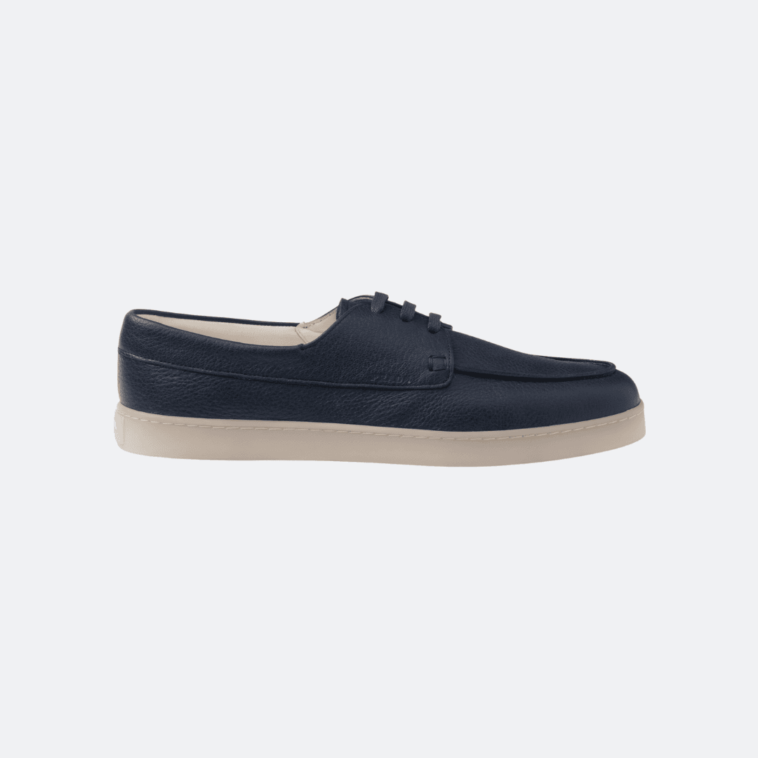 Prada Men Leather Baltic Blue Loafers