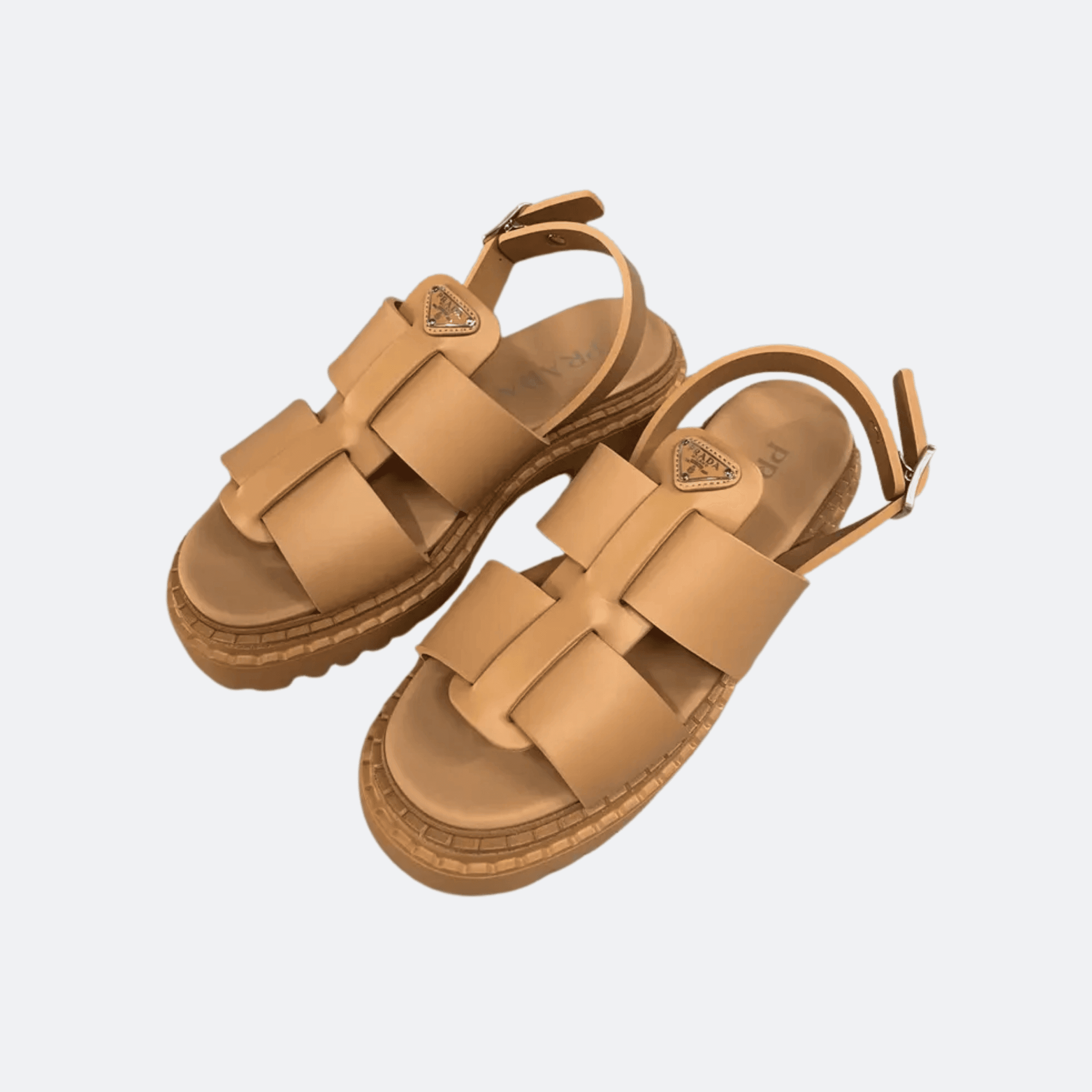 Prada – Monolith Leather Sandals - Caramel alternate