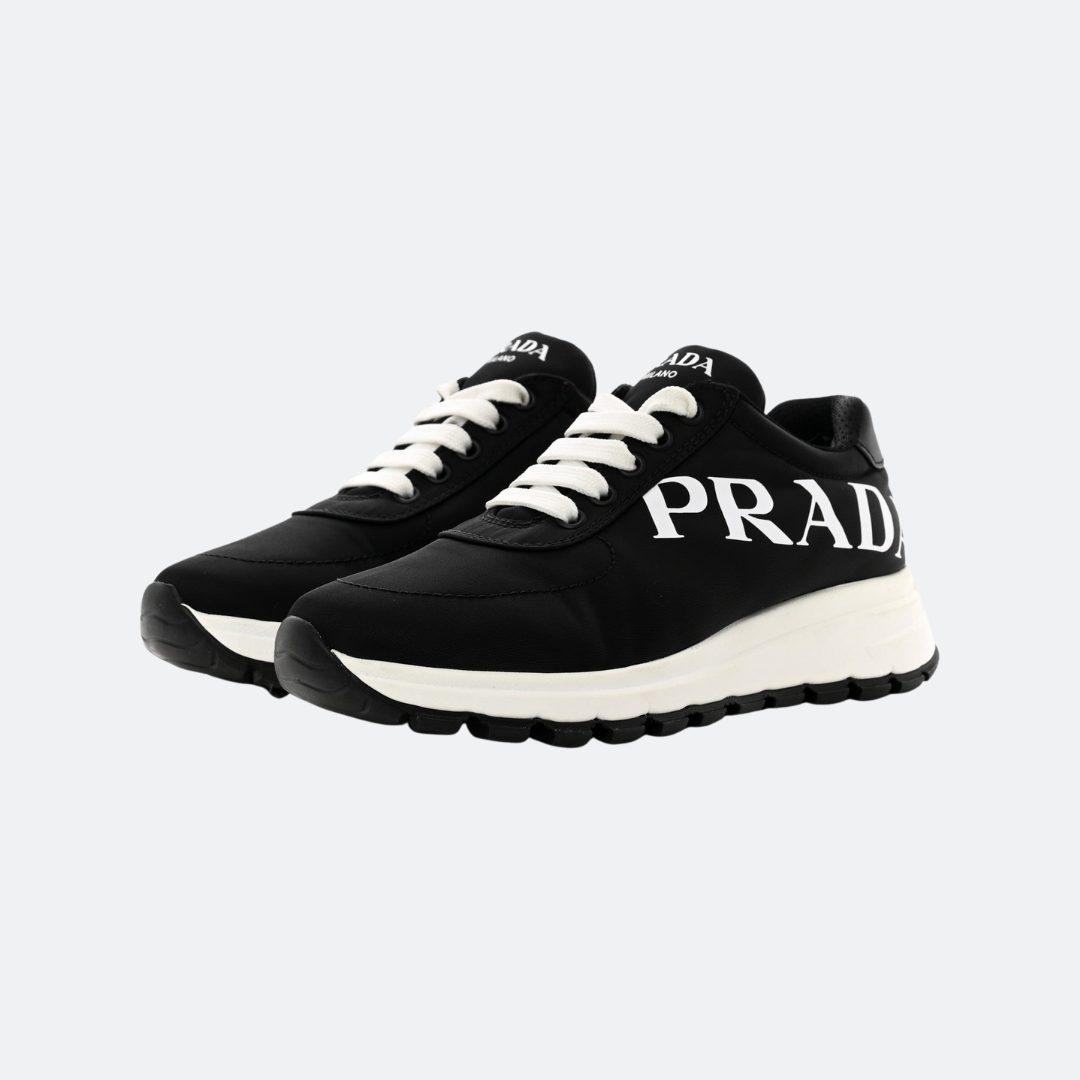 Prada Nylon Laced Up Black/White Women Sneakers alternate