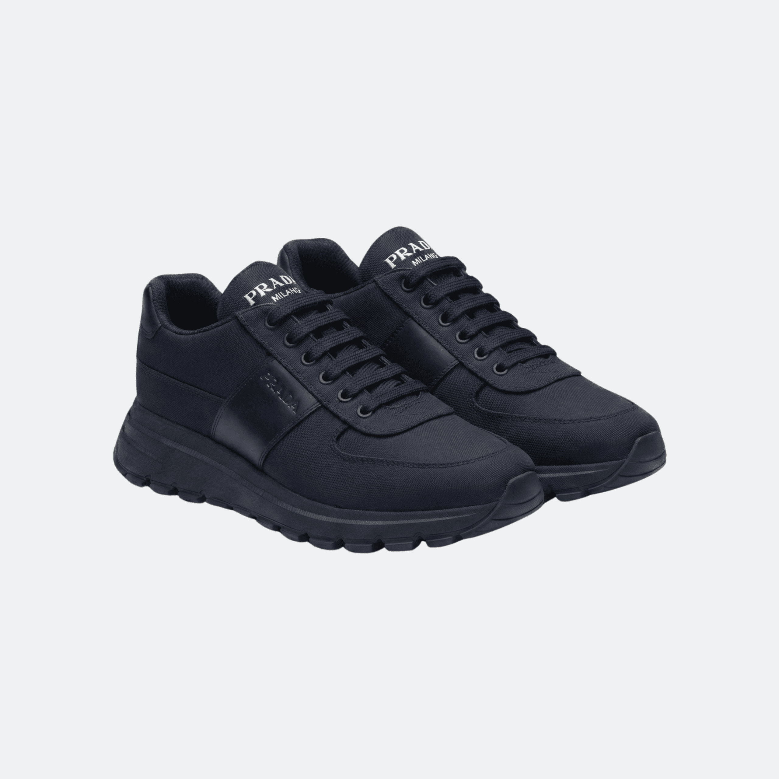 Prada Nylon & Leather Panel All Dark Navy Blue Men Sneakers alternate