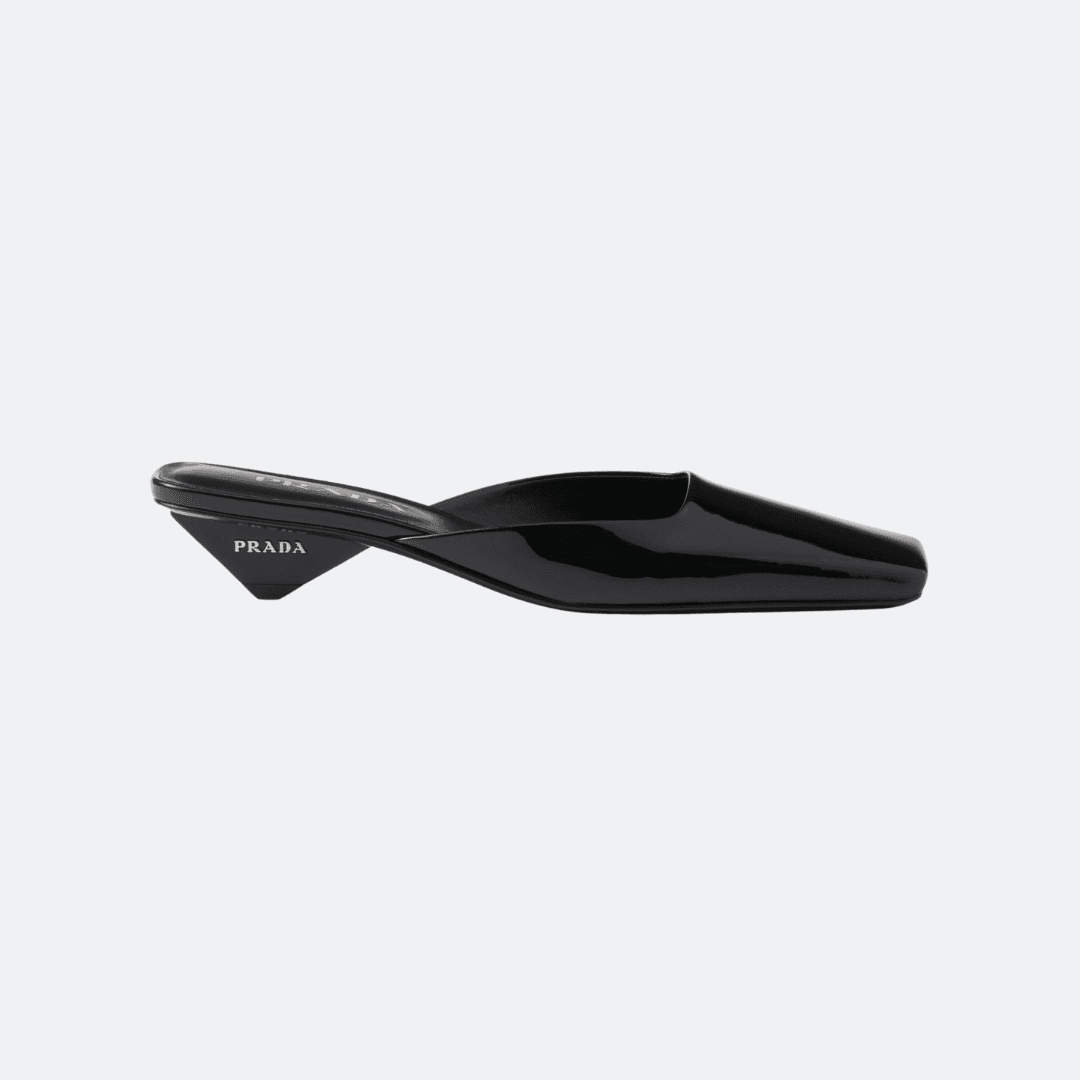 Prada Patent Leather Heeled Slides