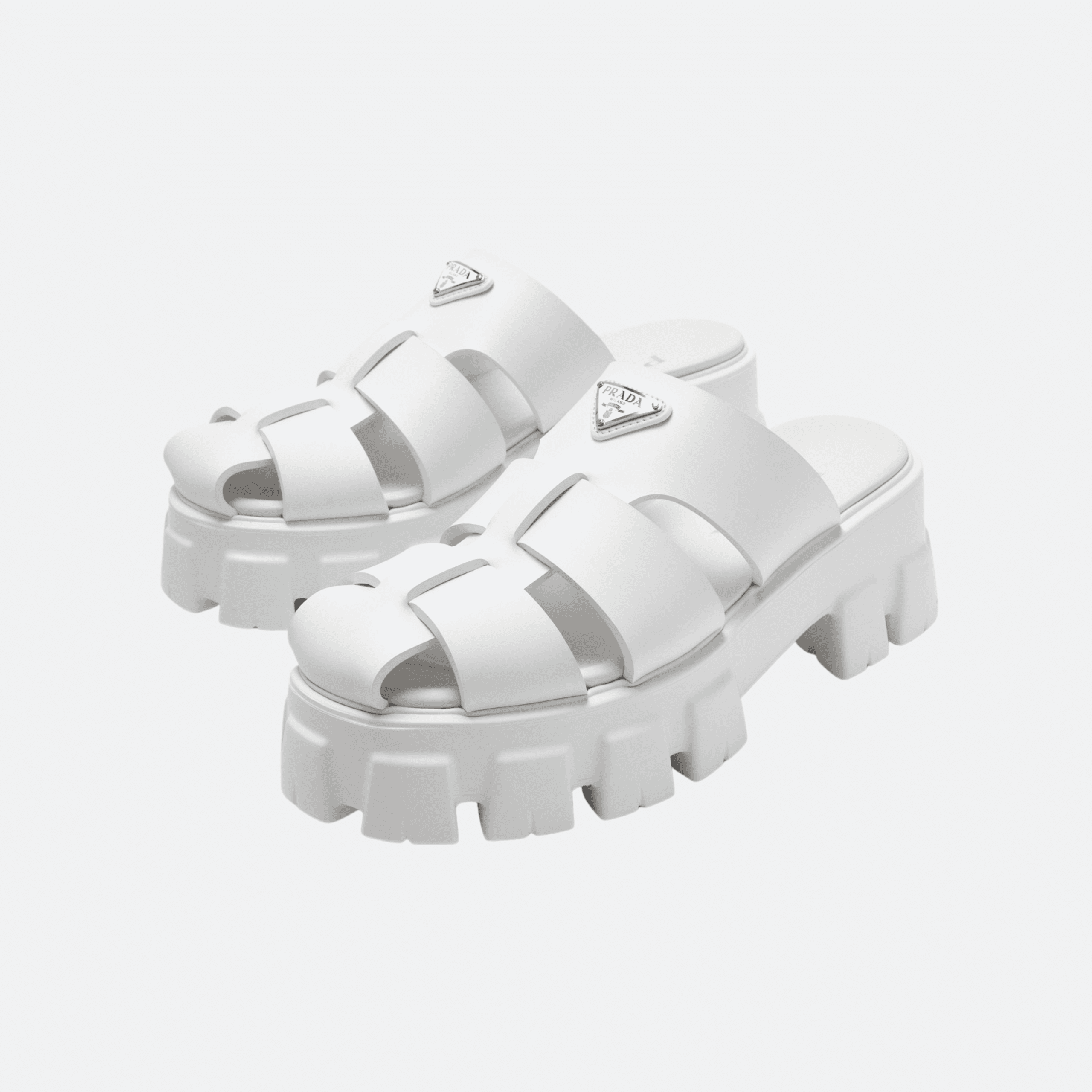 Prada Platform Rubber Slide Sandals – White alternate