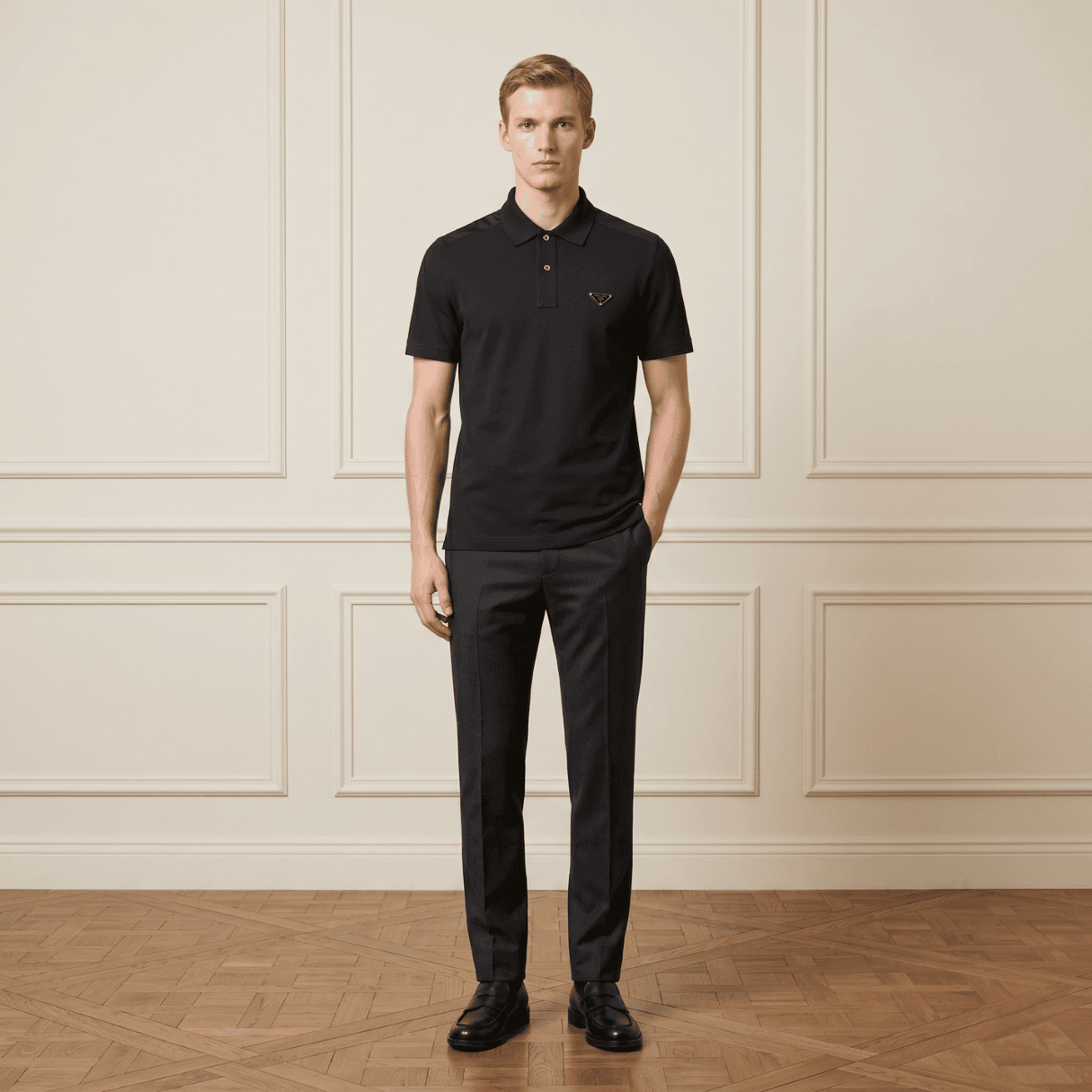 Prada Polo T-Shirt For Men - Black alternate