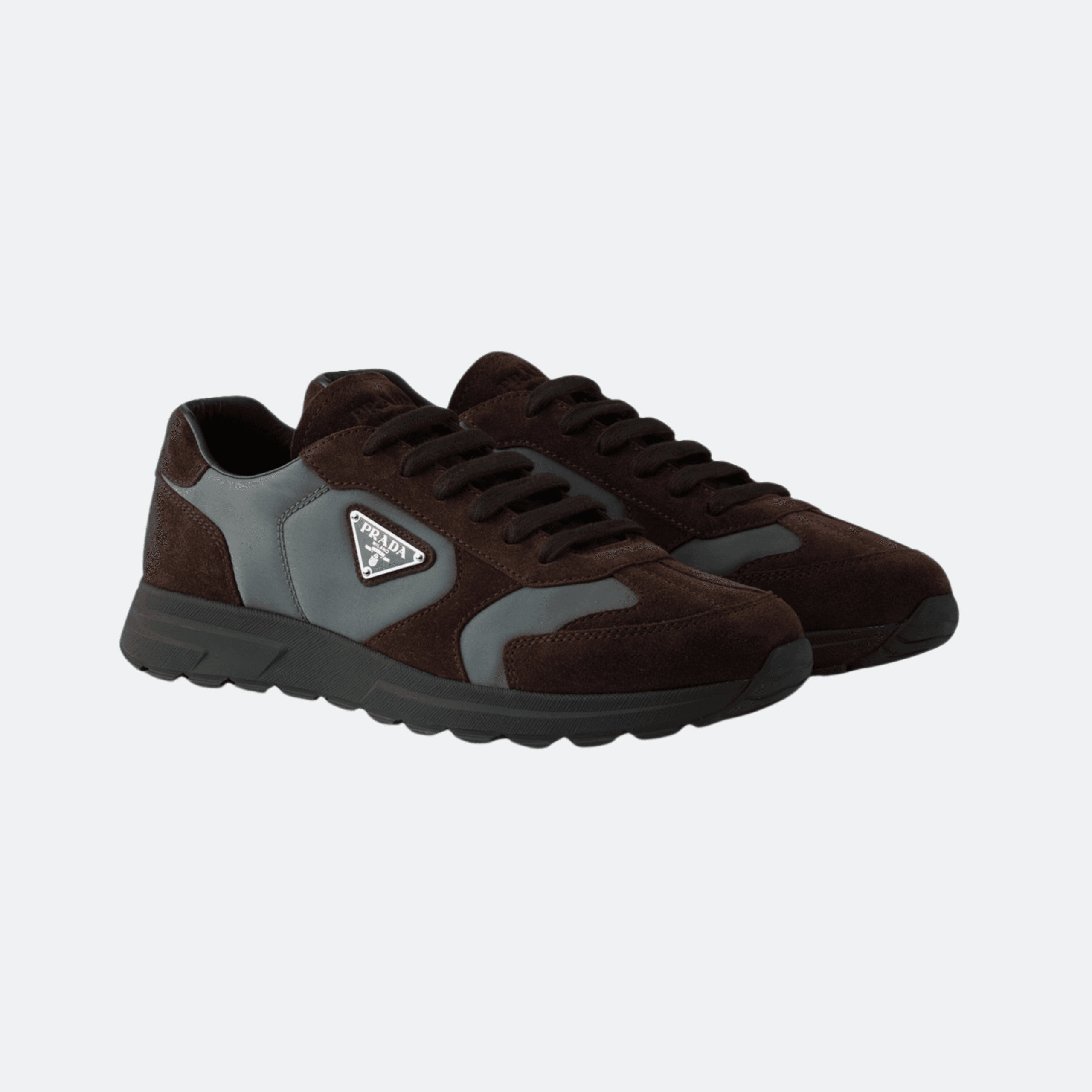 Prada Prax Suede And Re-nylon Sneakers - Brown alternate