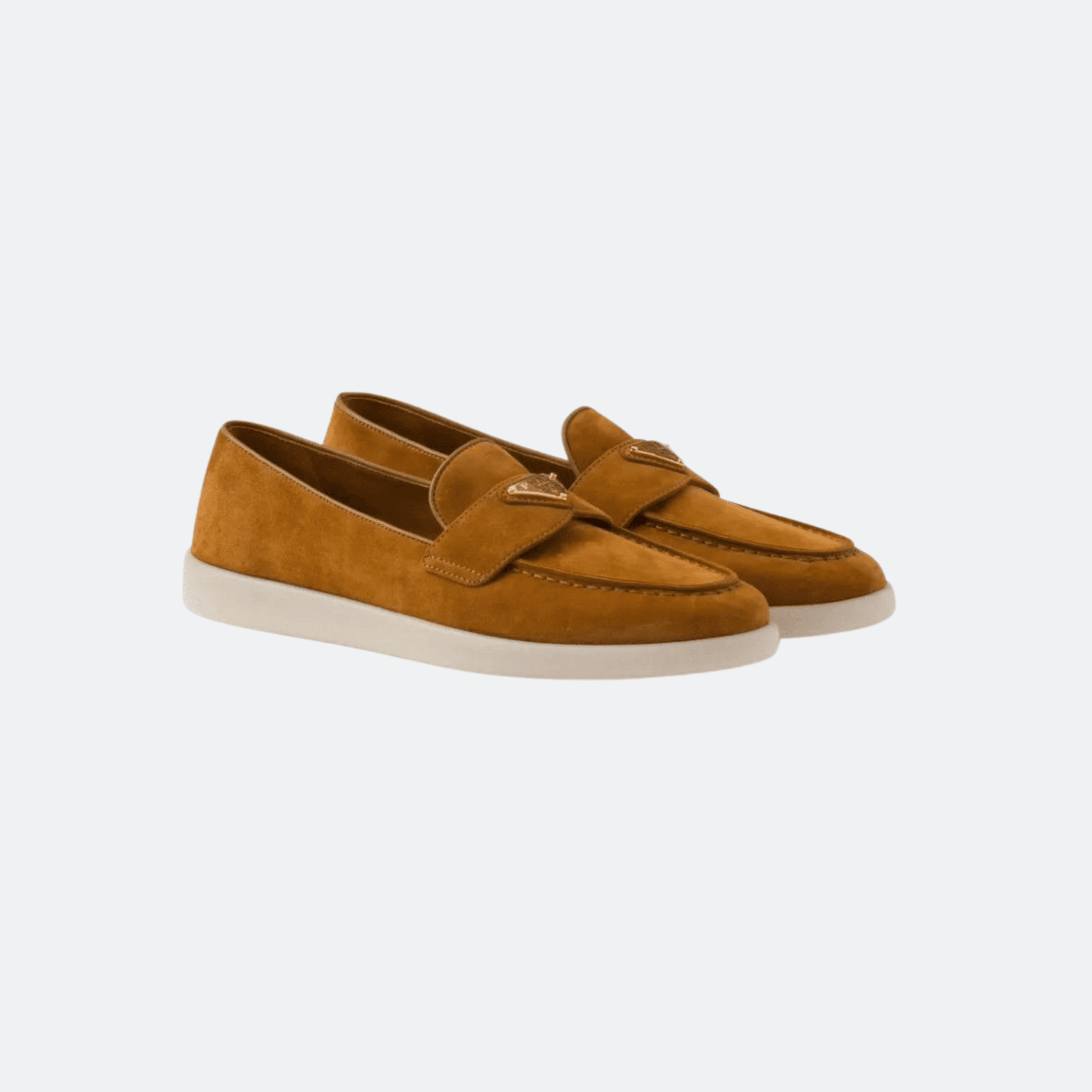 Prada Suede Loafers For Men - Camel