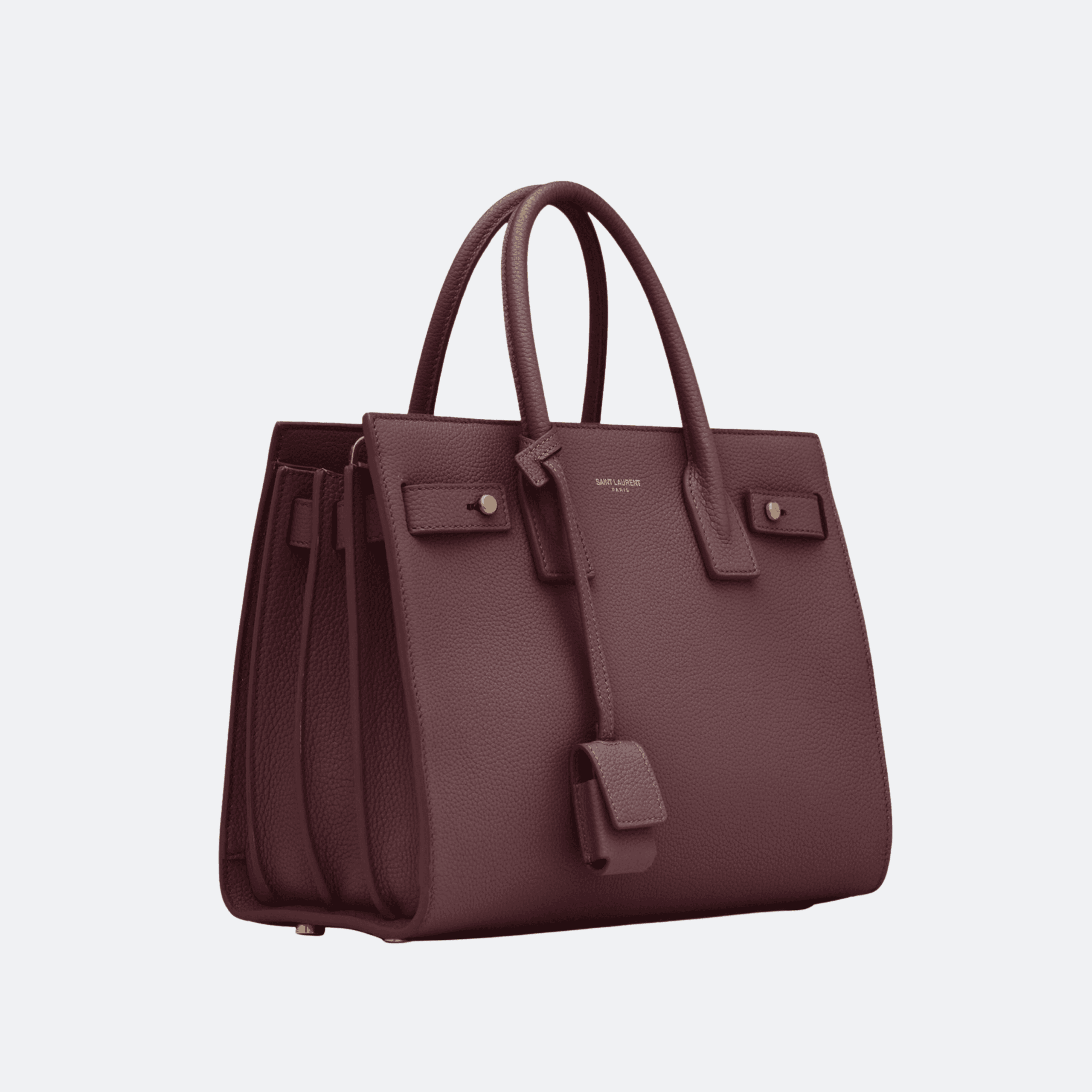 Saint Laurent Baby Sac de Jour Tote Bag in Grained Calfskin Leather – Burgundy alternate