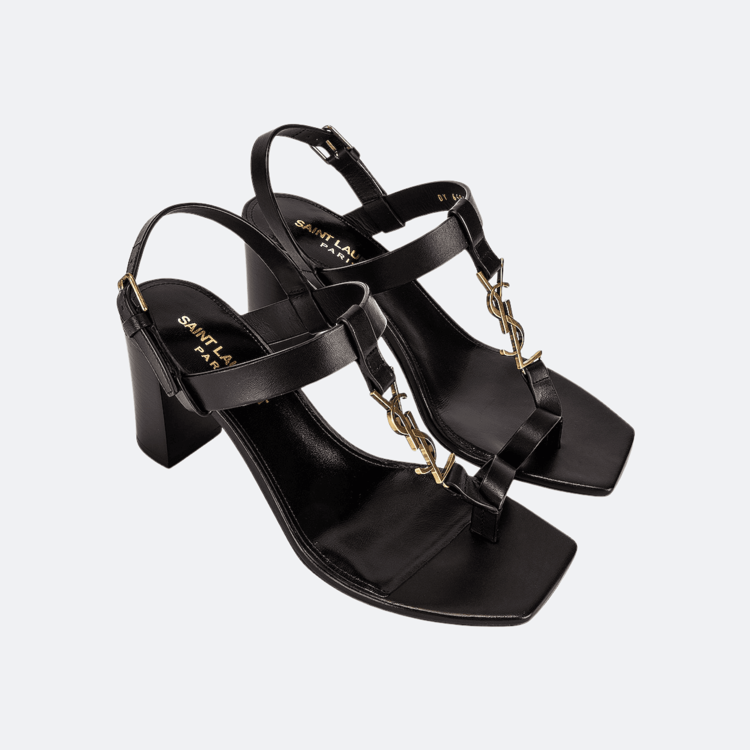 Saint Laurent Cassandra 75 Leather Sandals - Black alternate