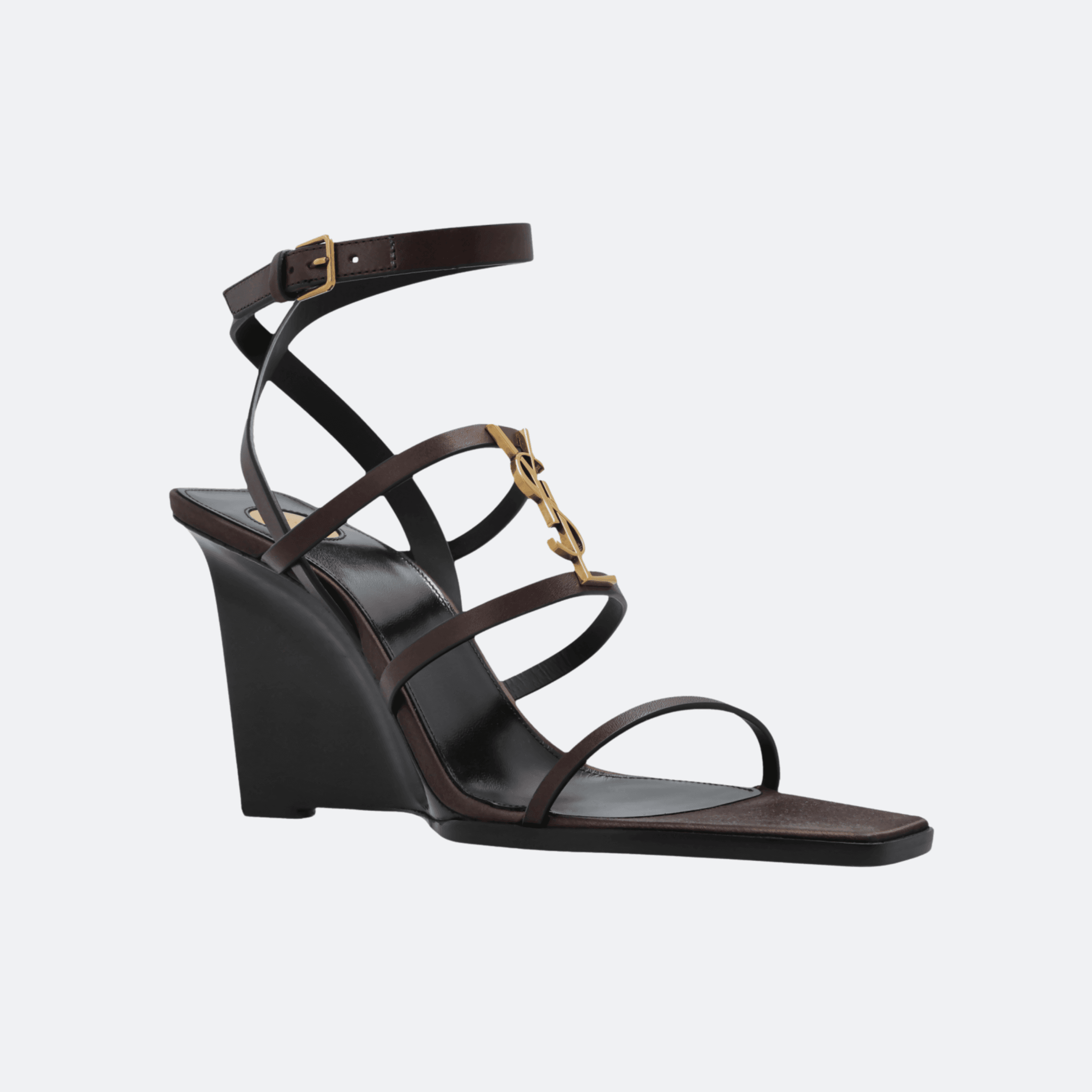 Saint Laurent Cassandra Wedge Sandals - Brown alternate