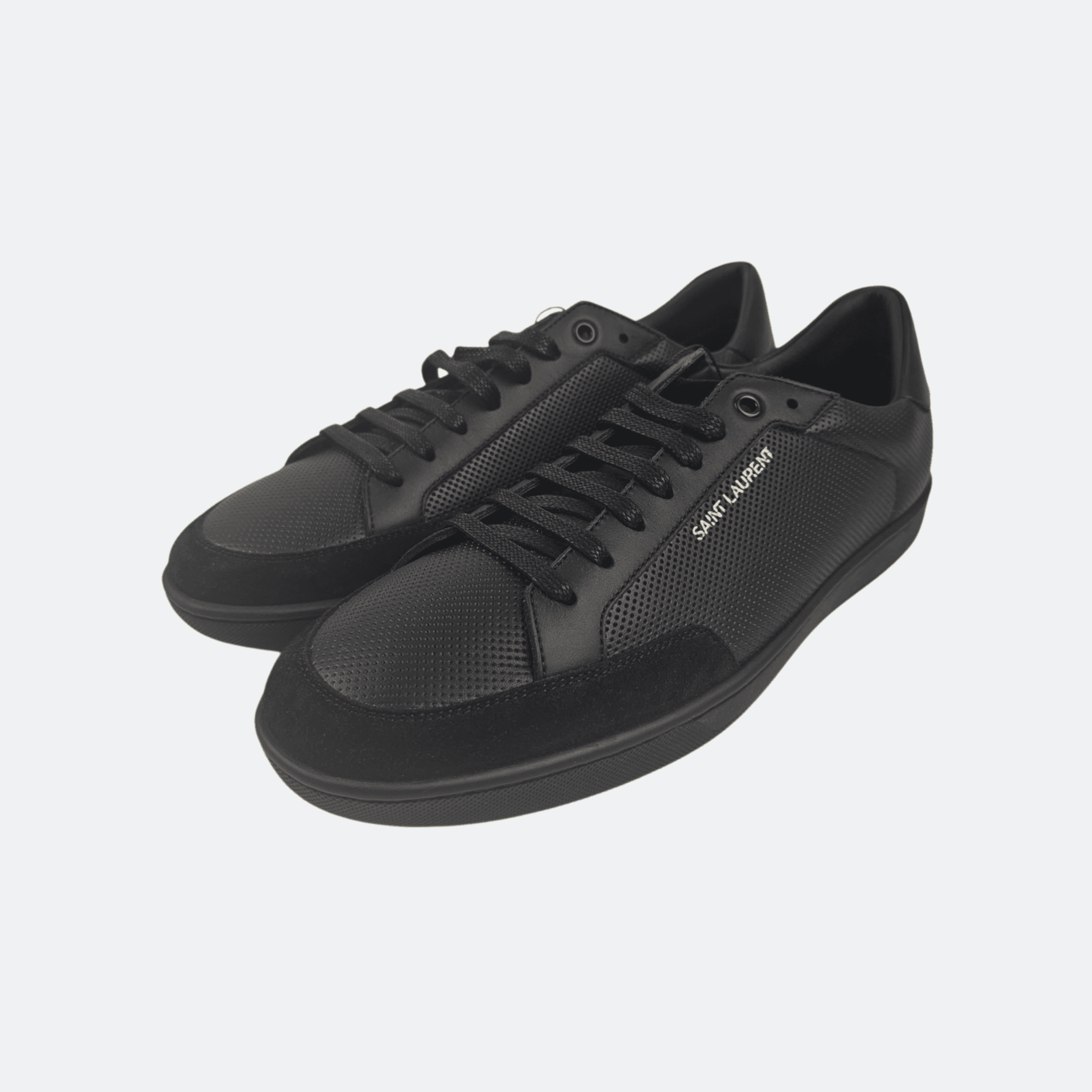 Saint Laurent Court Classic Leather Sneakers - Black alternate
