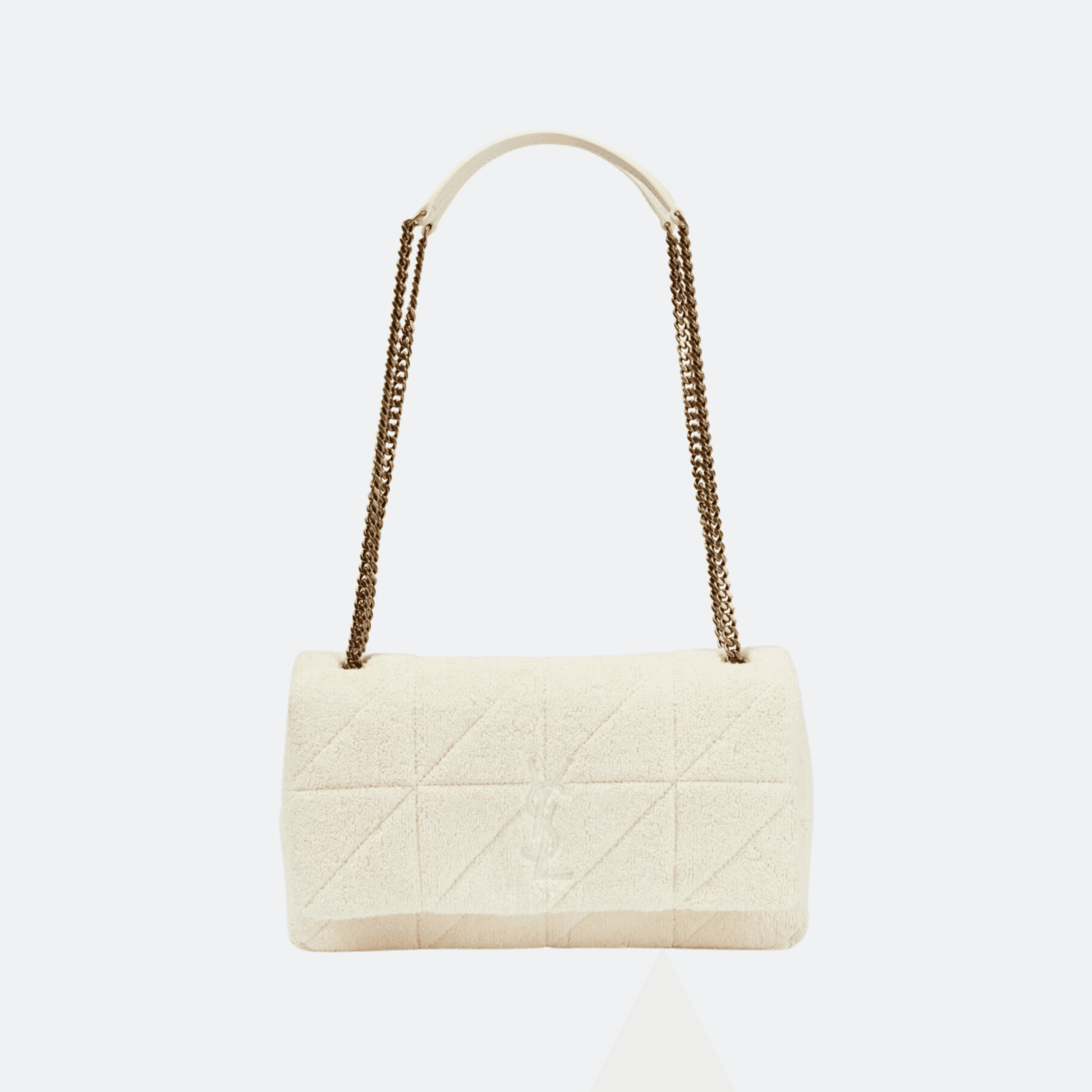 Saint Laurent Jamie Medium Terrycloth Shoulder Bag - Cream