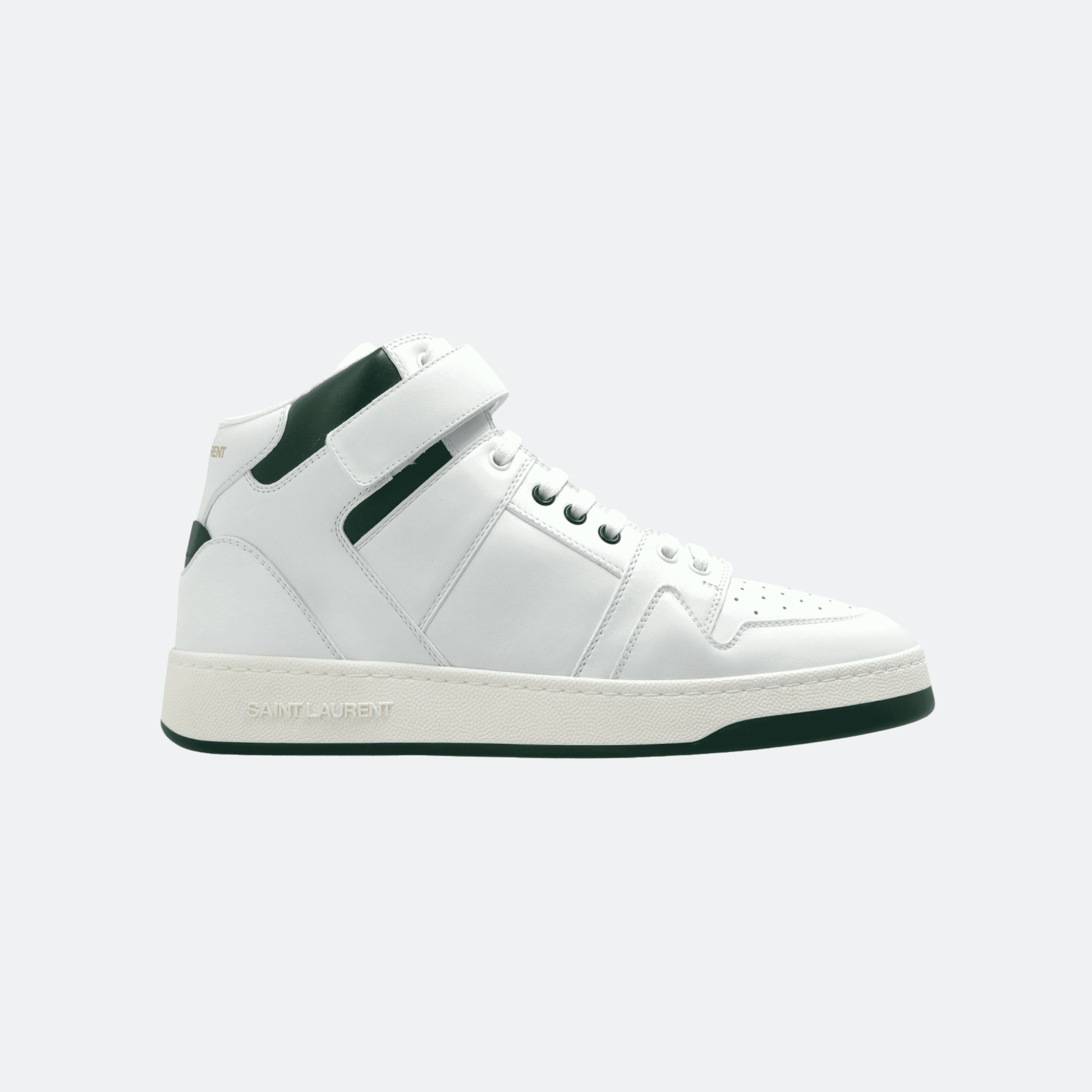 Saint Laurent Lax High-Top Sneakers -White-Green
