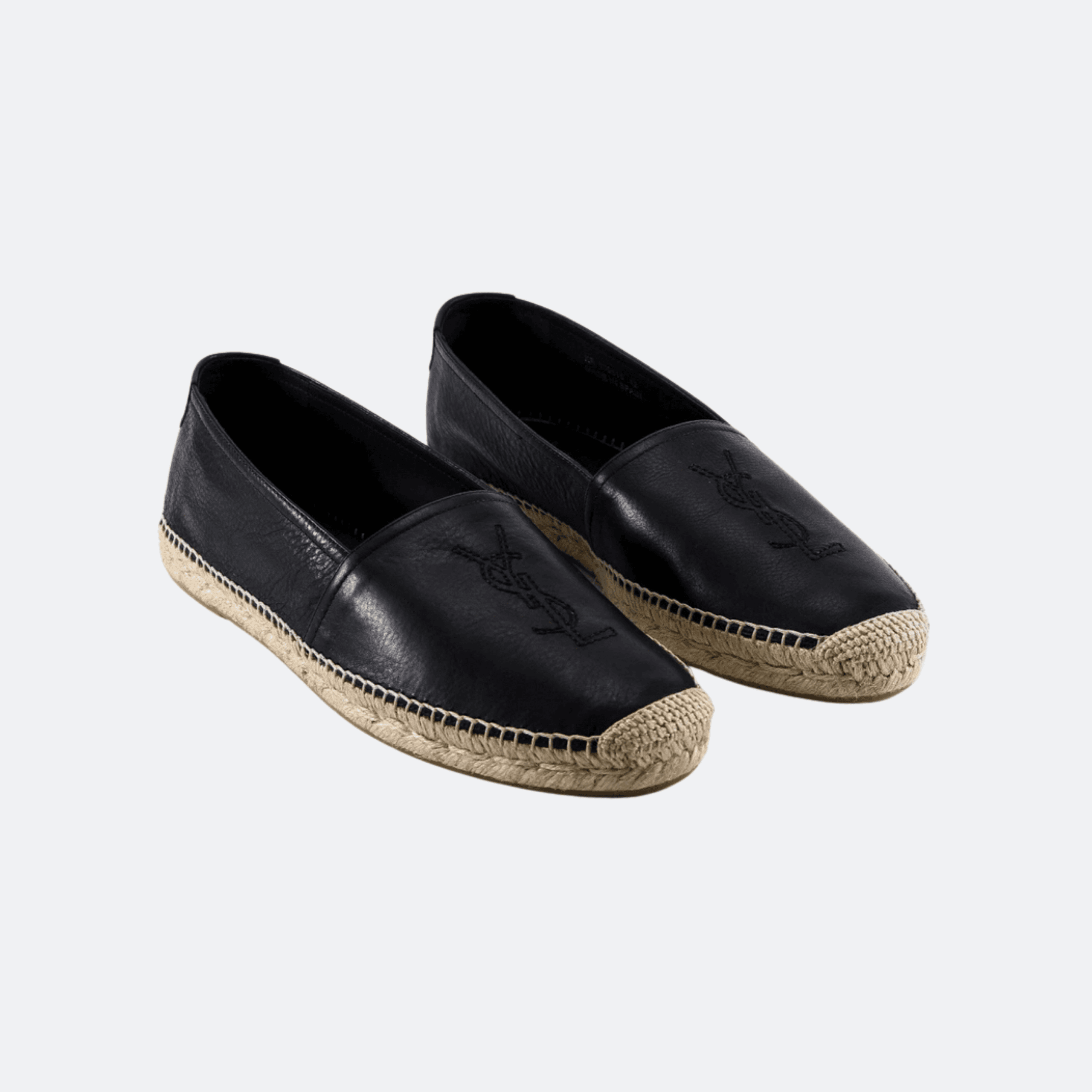 Saint Laurent Logo Leather Espadrilles For Men – Black alternate