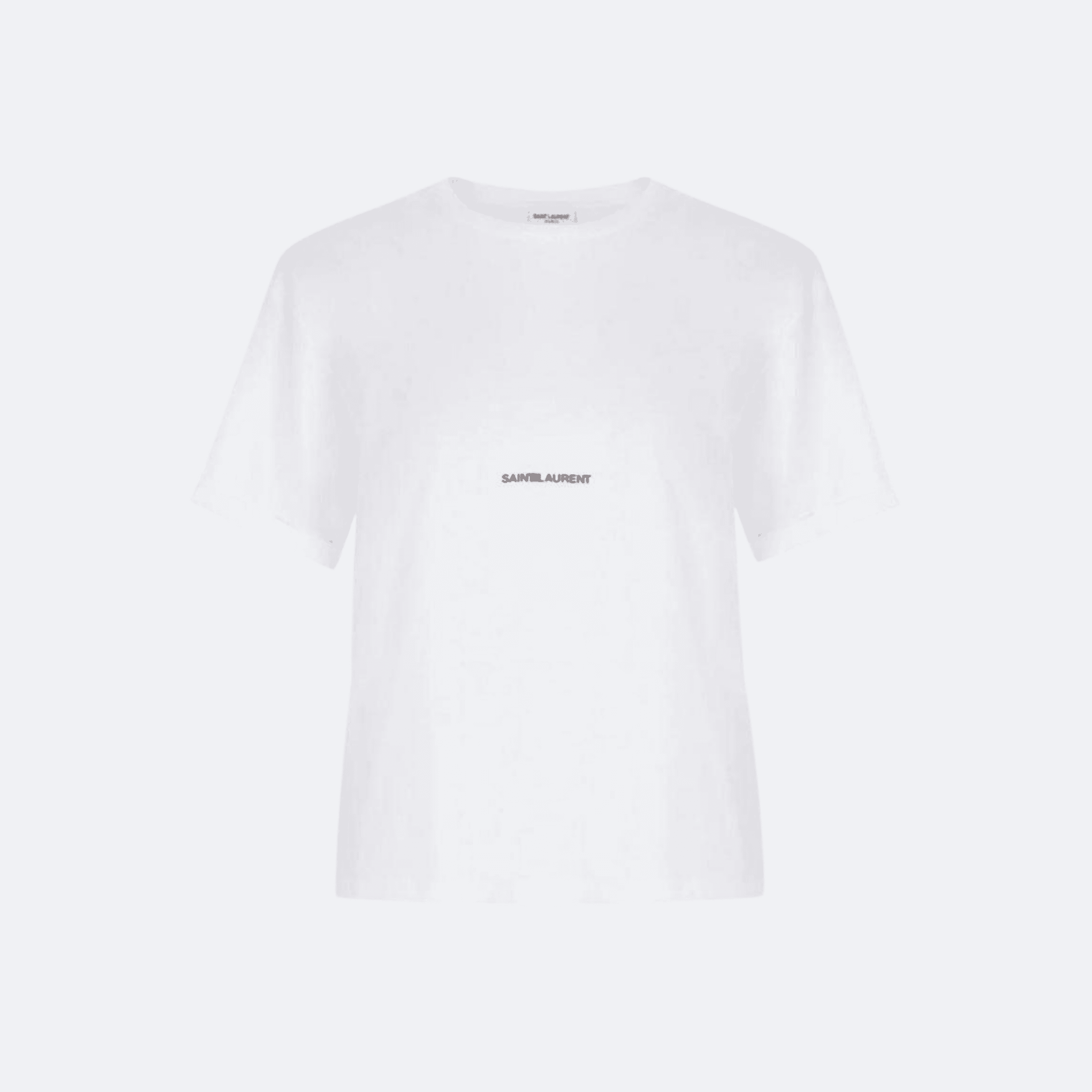 Saint Laurent Logo Print Cotton T-shirt -White