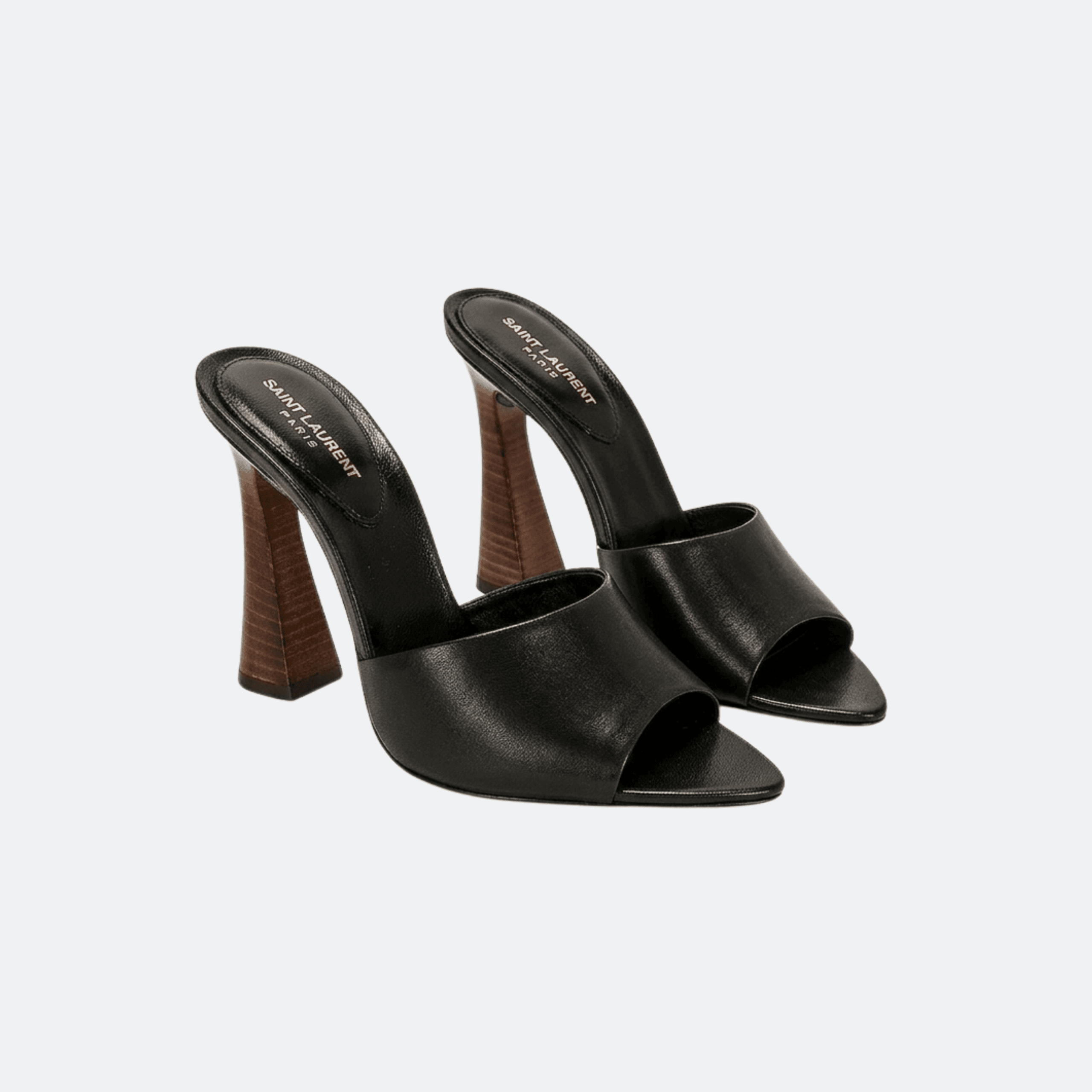 Saint Laurent Suite Leather Mule Sandals - Black alternate