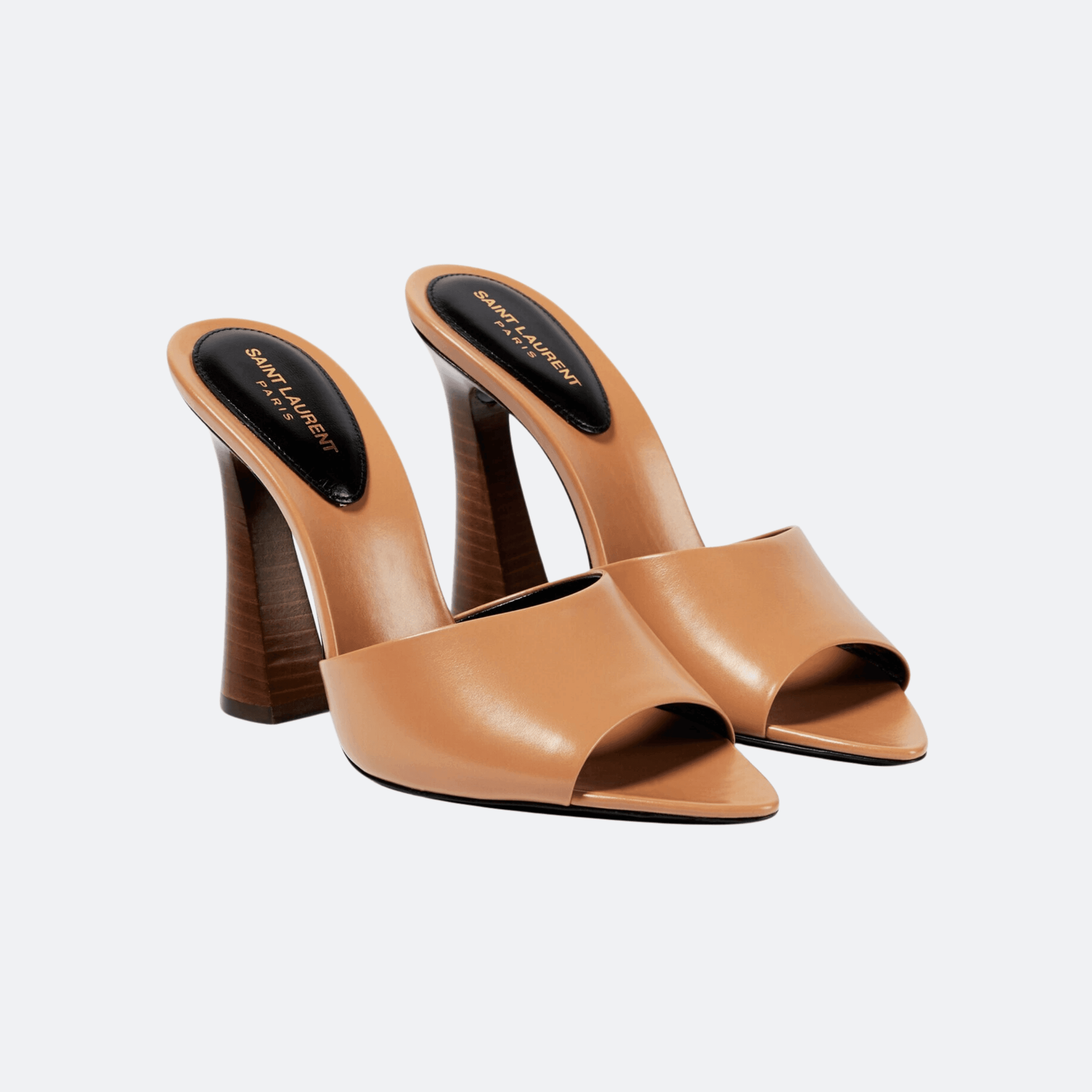 Saint Laurent Suite Leather Mule Sandals - Caramel alternate
