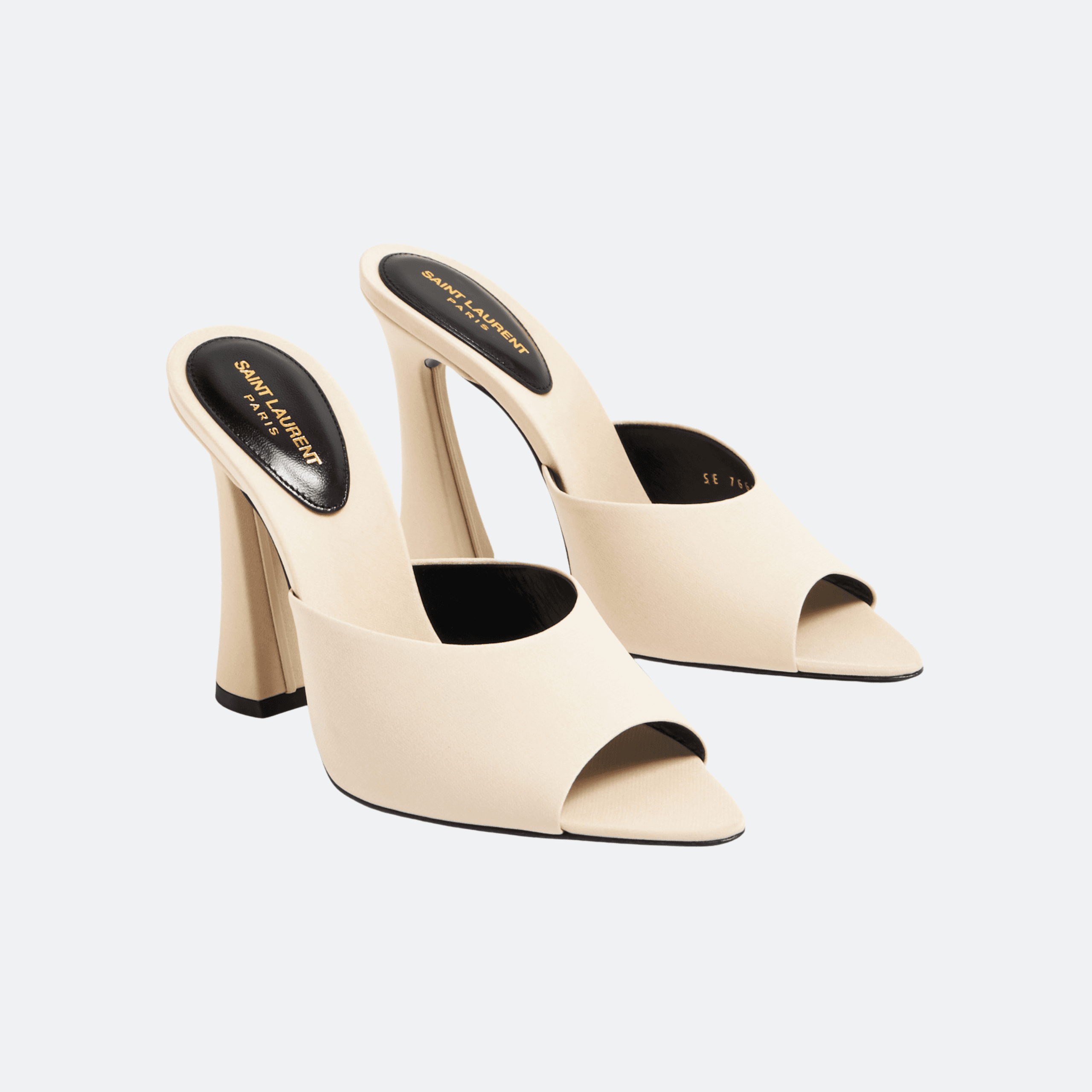 Saint Laurent Suite Leather Mule Sandals - Ivory White alternate