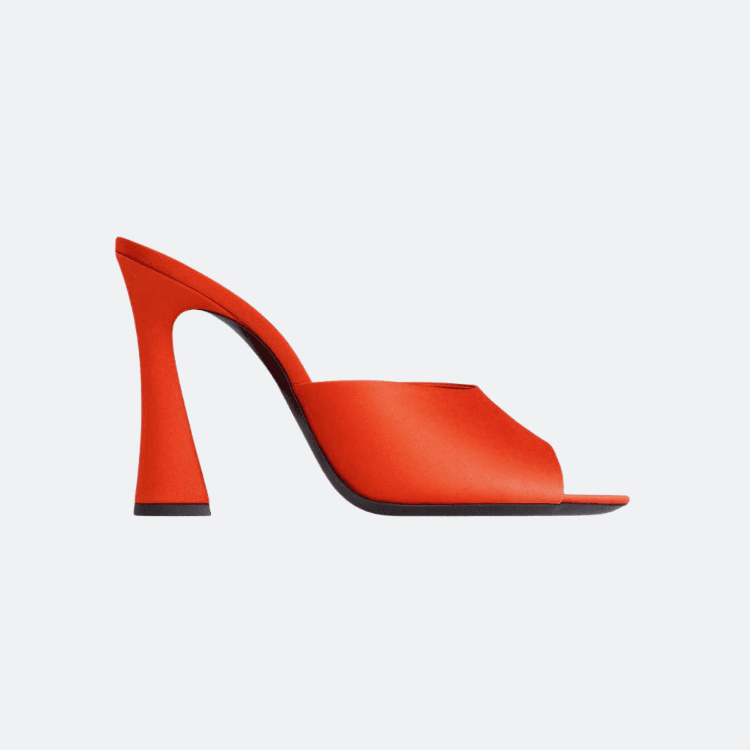Saint Laurent Suite Satin Crepe Mule Sandals - Dust Red