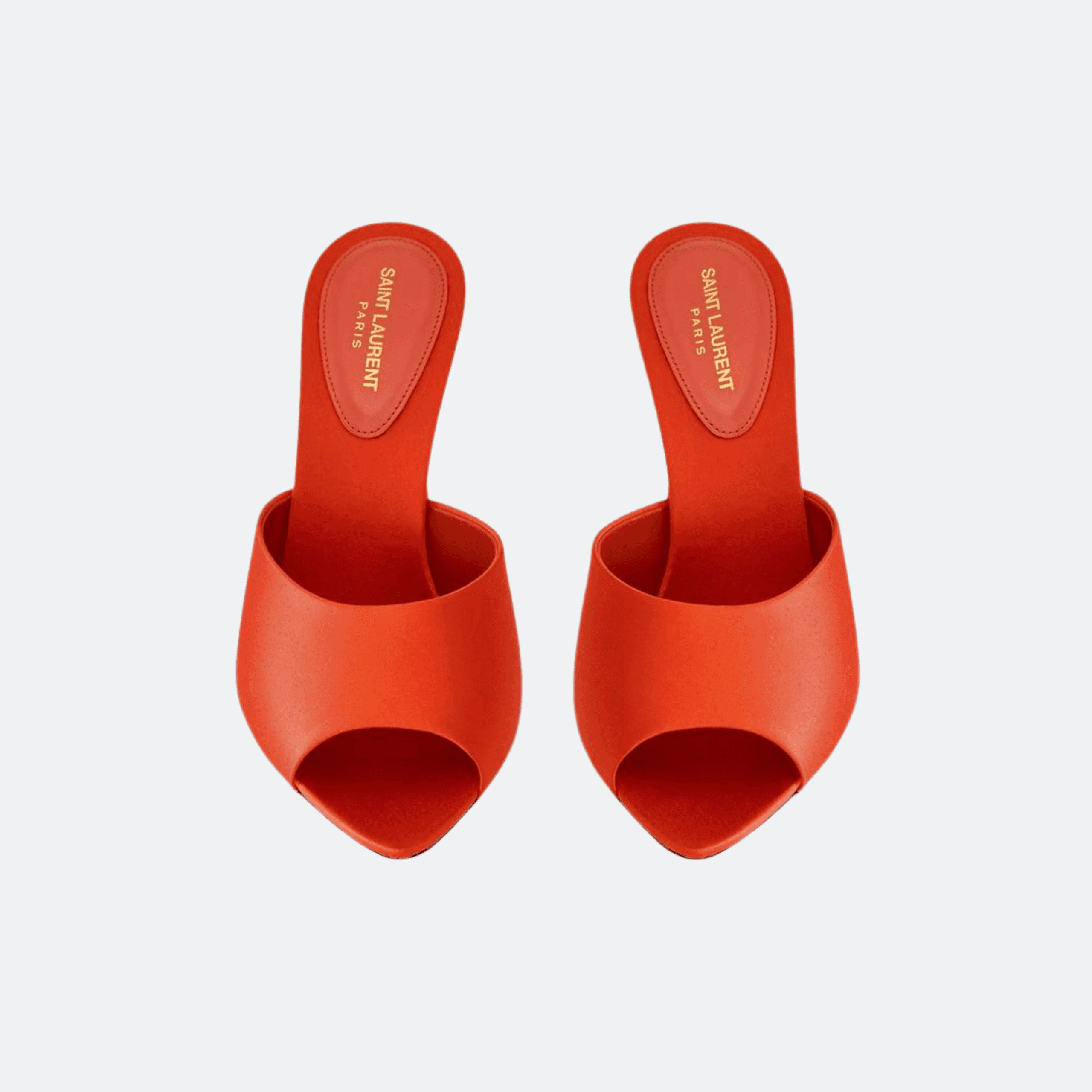 Saint Laurent Suite Satin Crepe Mule Sandals - Dust Red alternate