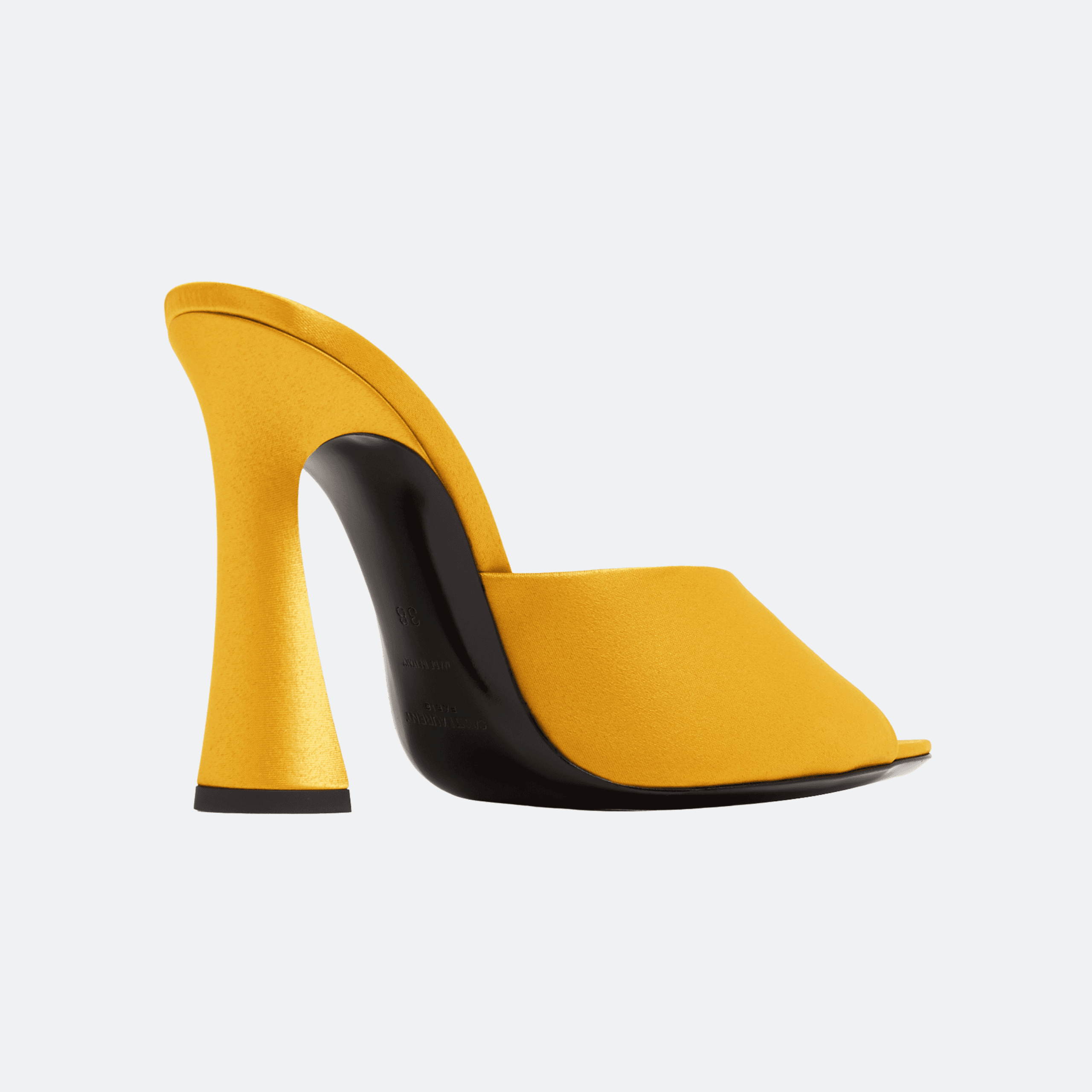 Saint Laurent Suite Satin Crepe Mule Sandals - Yellow / Ocre alternate