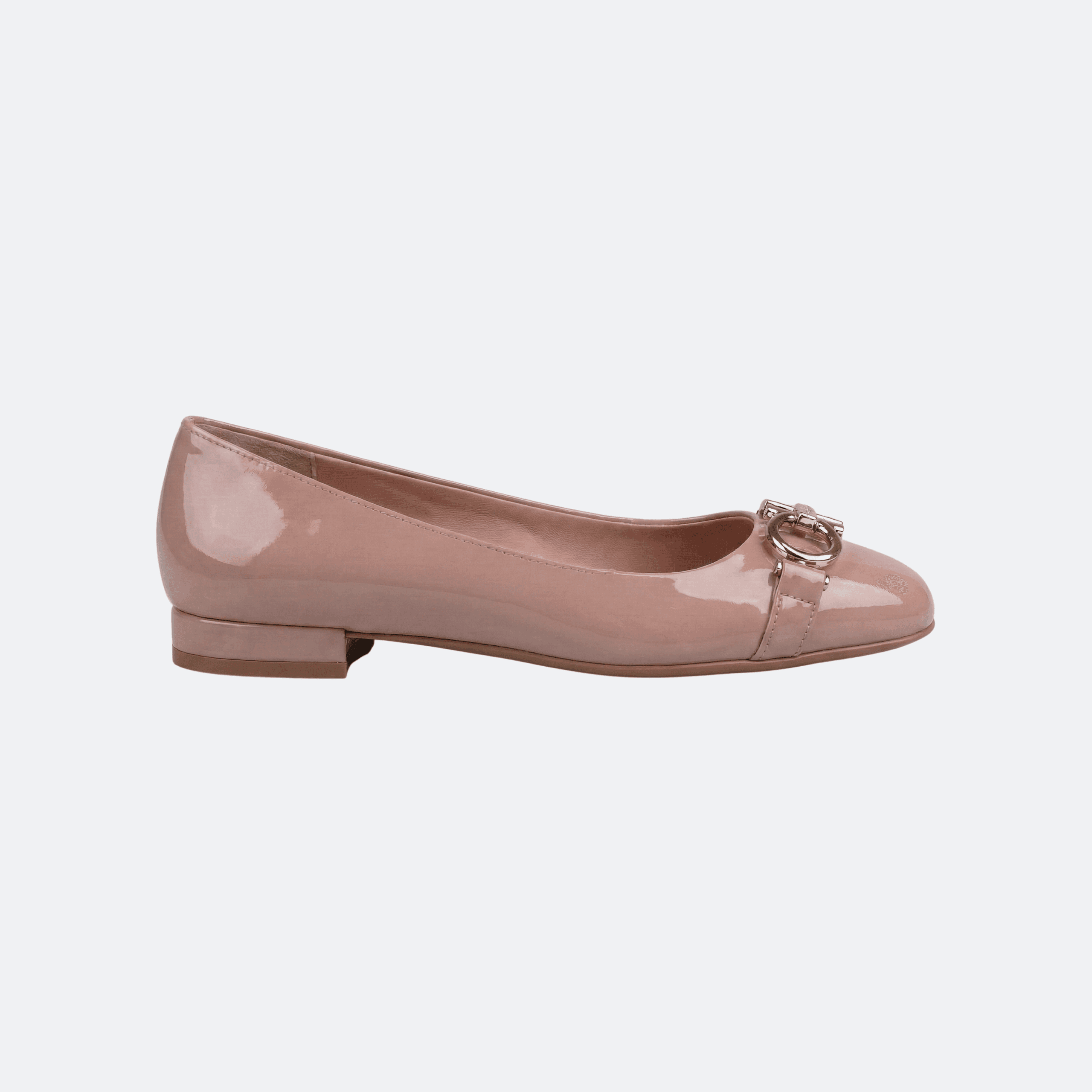 Salvatore Ferragamo Garda 10 Patent Leather Ballet Flats – Powder Pink