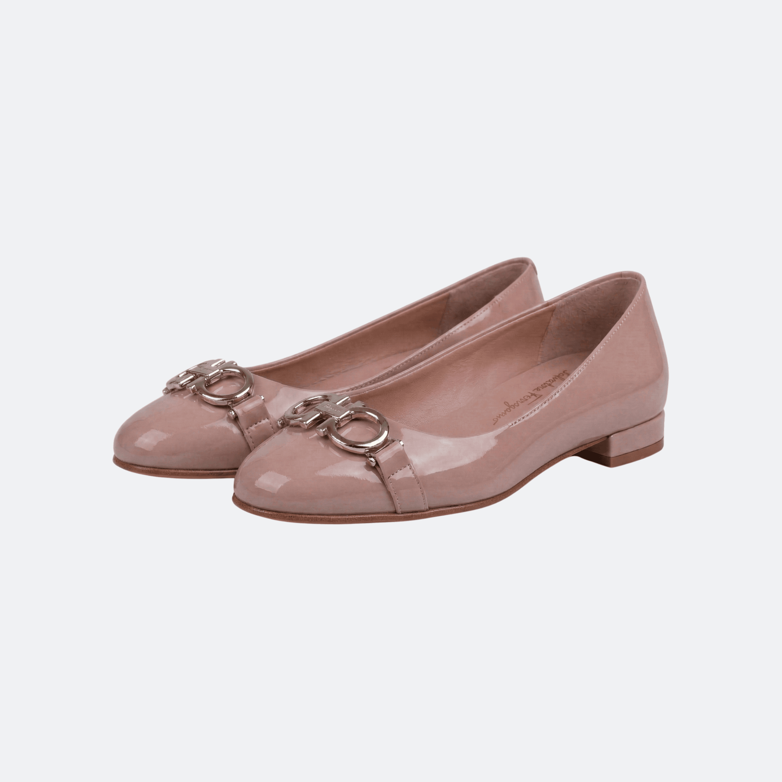 Salvatore Ferragamo Garda 10 Patent Leather Ballet Flats – Powder Pink alternate