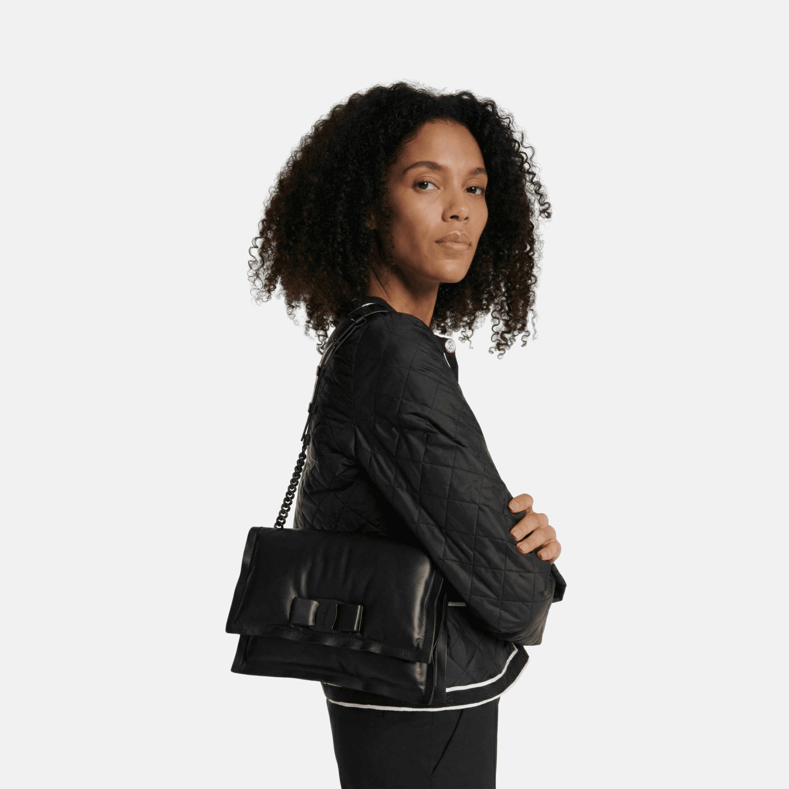 Salvatore Ferragamo Small Viva Bow Black Shoulder Bag alternate