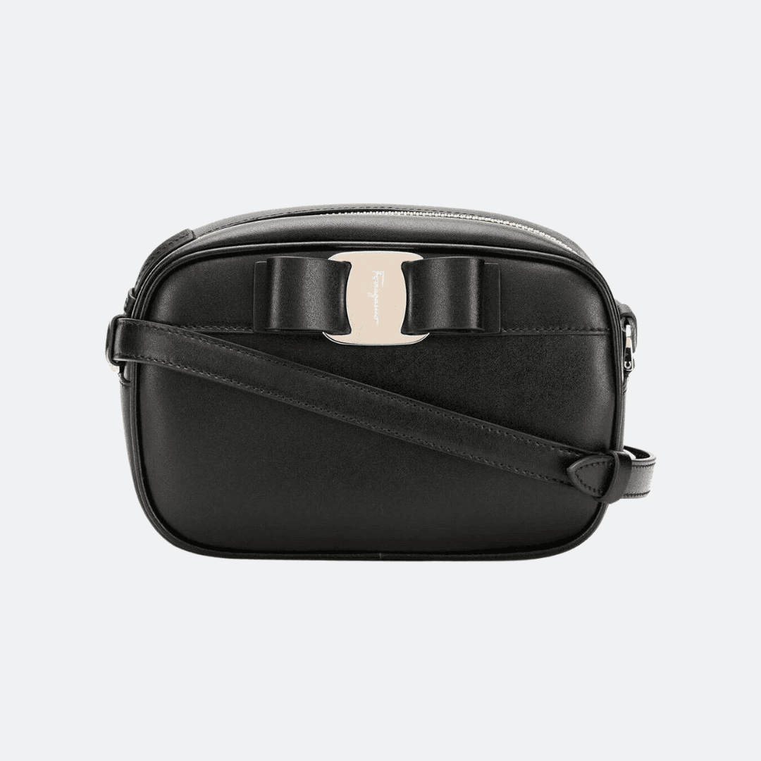 Salvatore Ferragamo Vara Bow Navy Black Camera Bag