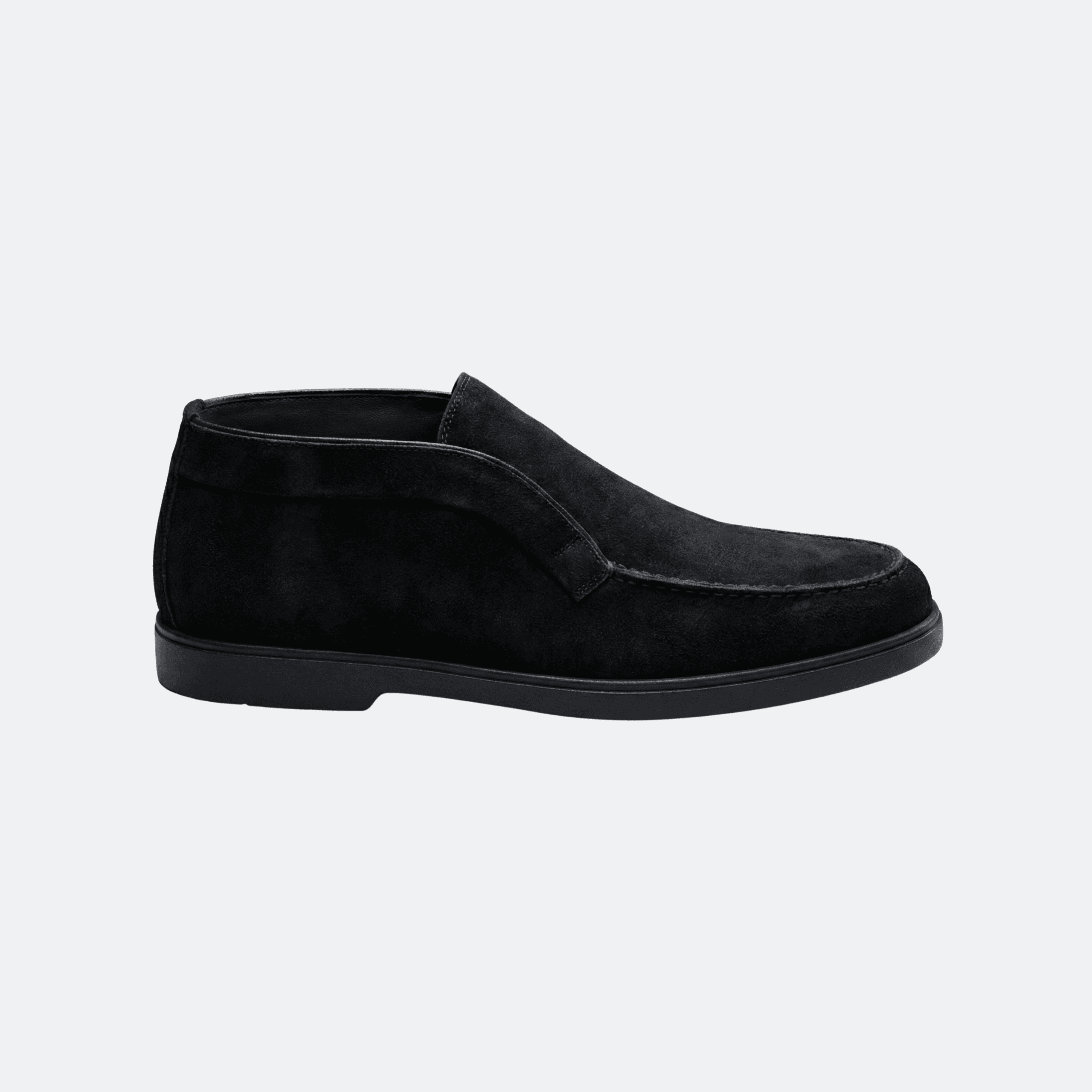 Santoni All Black Men Ankle Boots with Fur Inside