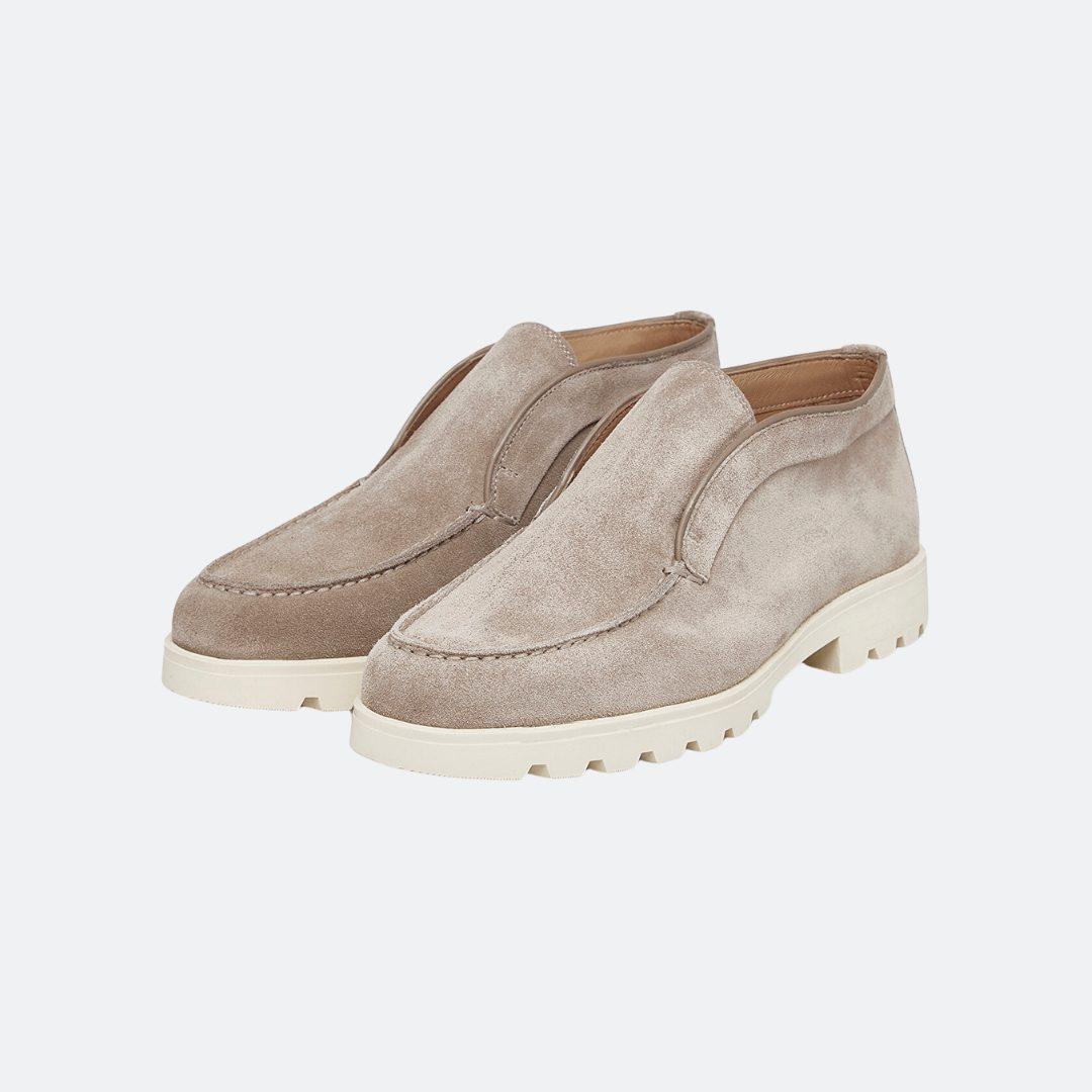 Santoni Beige Suede Slip On Women Ankle Boots alternate