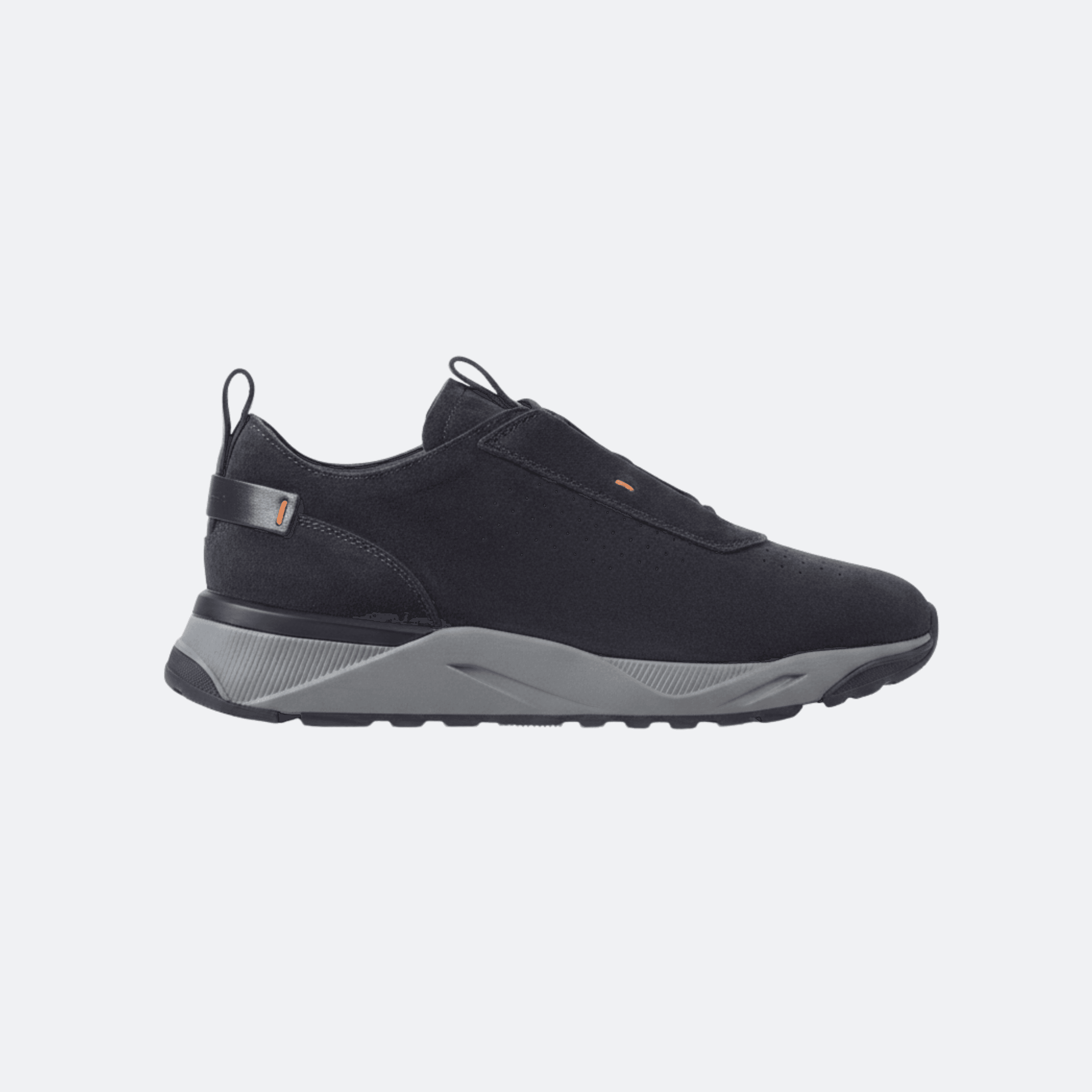 Santoni Blue Suede Men Sneakers