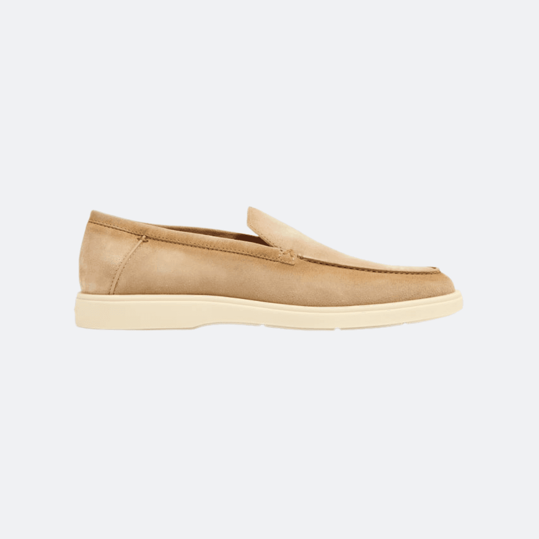Santoni Camel Suede Men Loafers