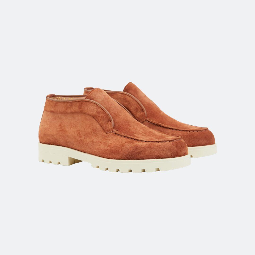 Santoni Camel Suede Slip On Women Boots alternate