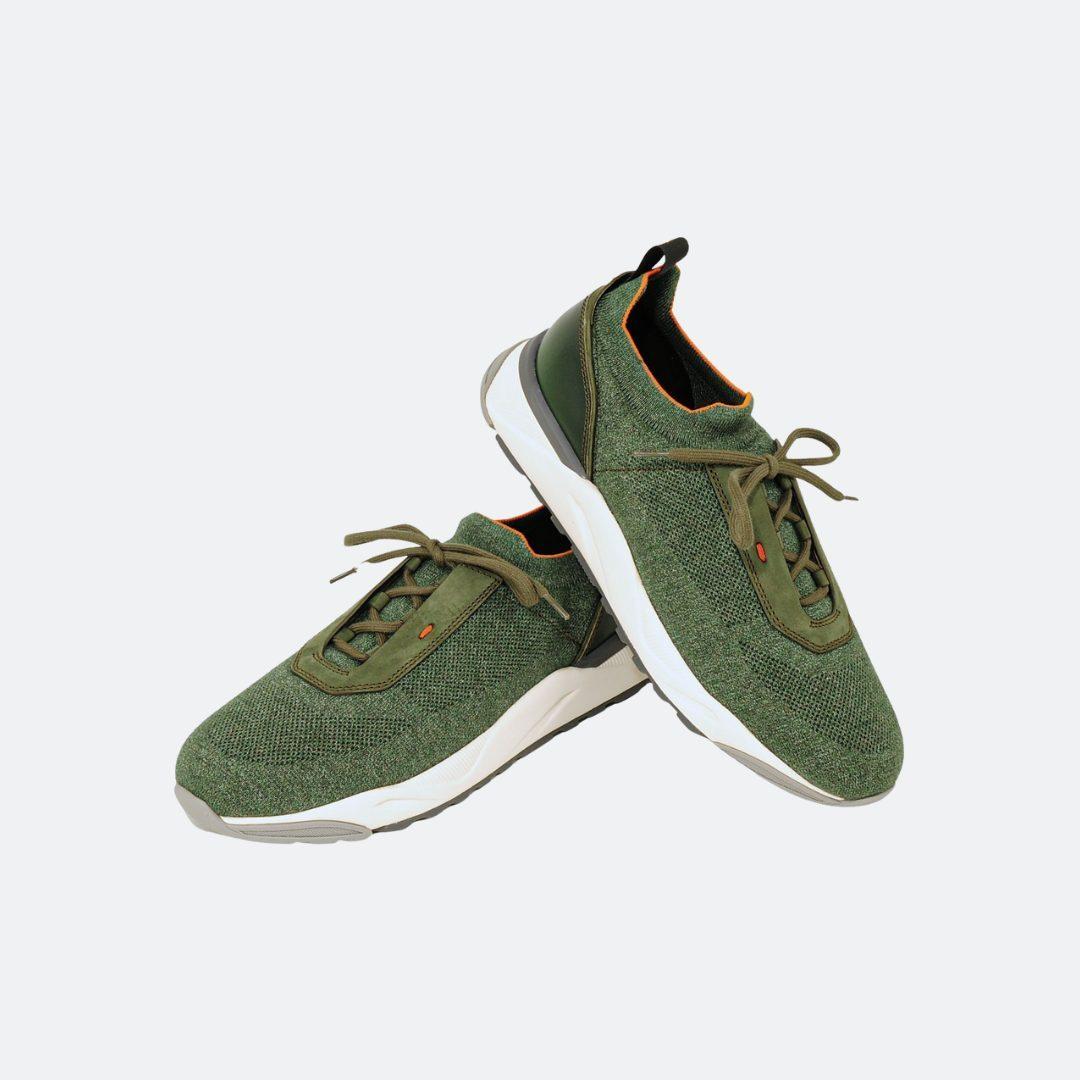 Santoni Khaki Low Top Sock Men Sneakers alternate