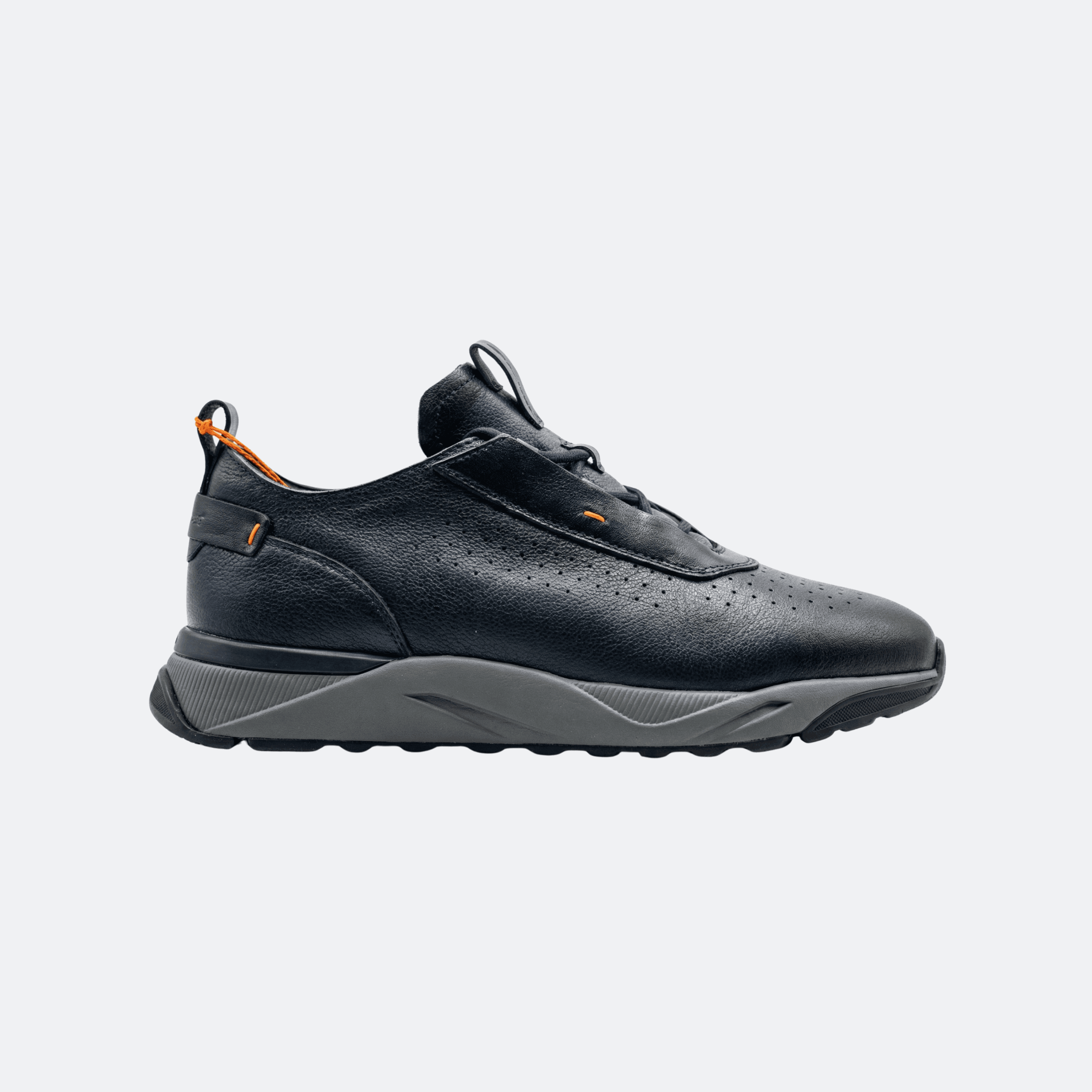 Santoni Lace Up Navy Blue-Black Gradient Color Leather Men Sneakers