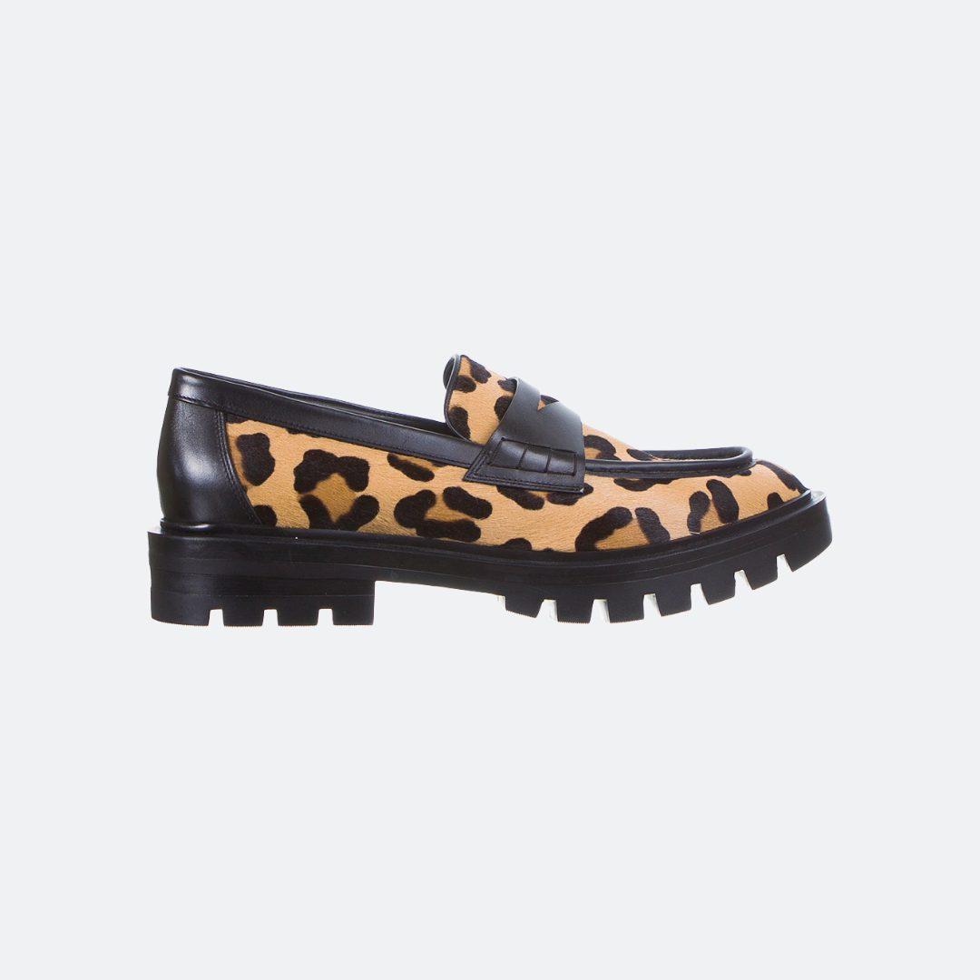 Santoni Leopard Designed Women Loafers