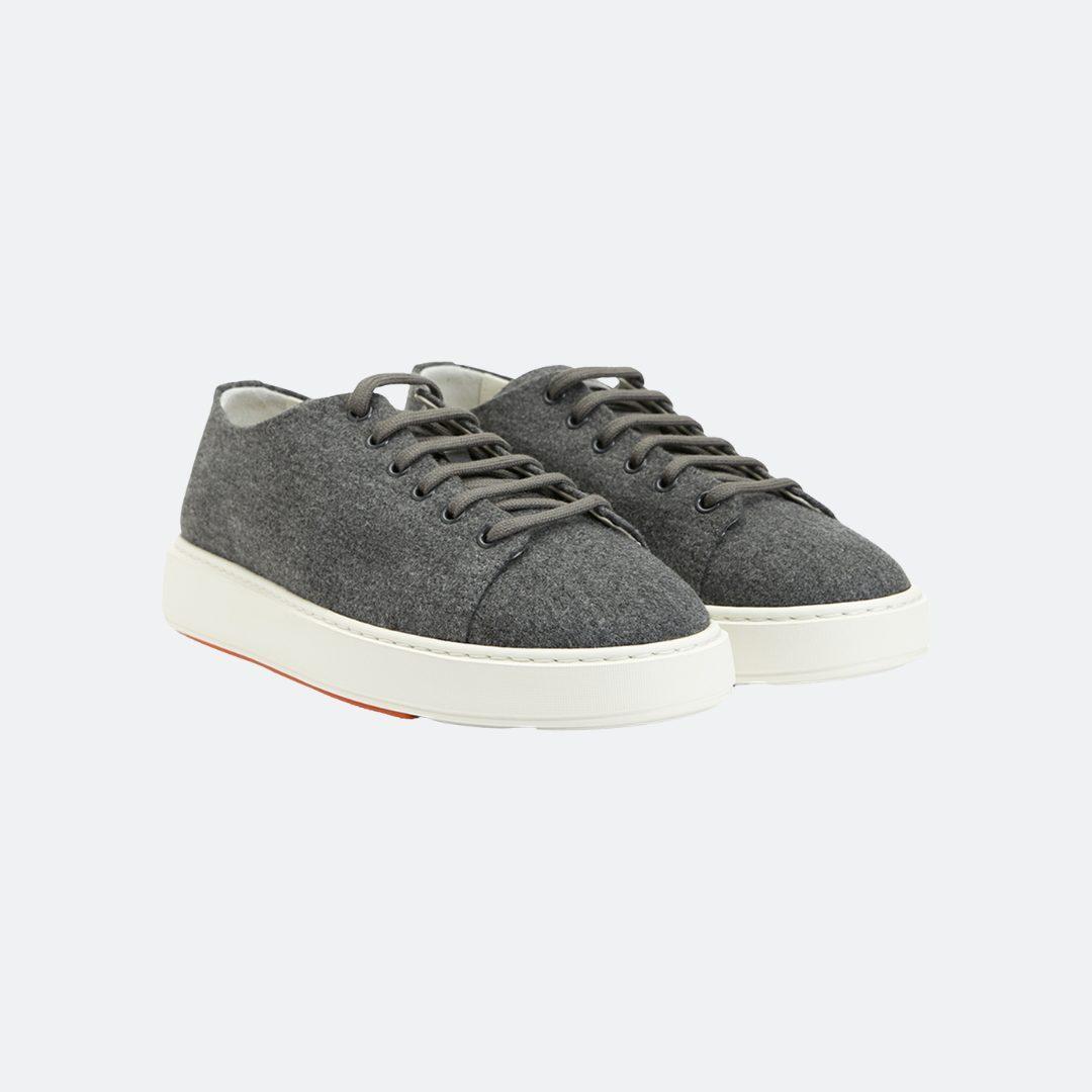 Santoni Low Top Fabric Grey Men Sneakers alternate