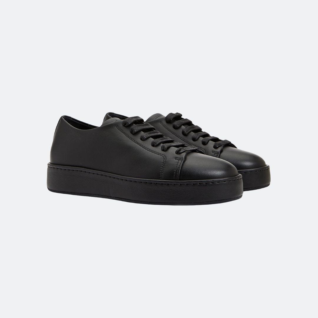 Santoni Low Top Leather Black Men Sneakers alternate