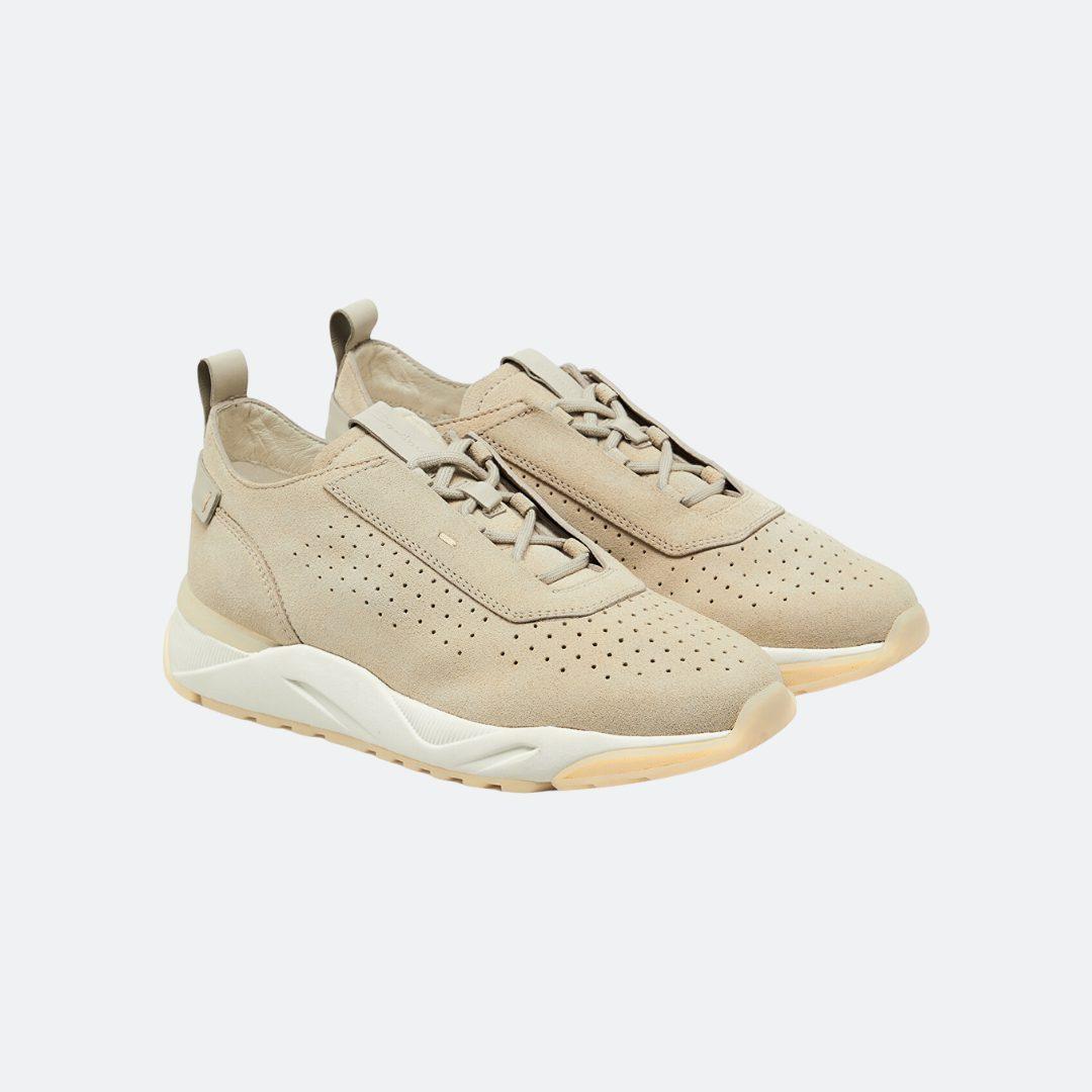 Santoni Low Top Soft Fabric Beige Sneakers alternate