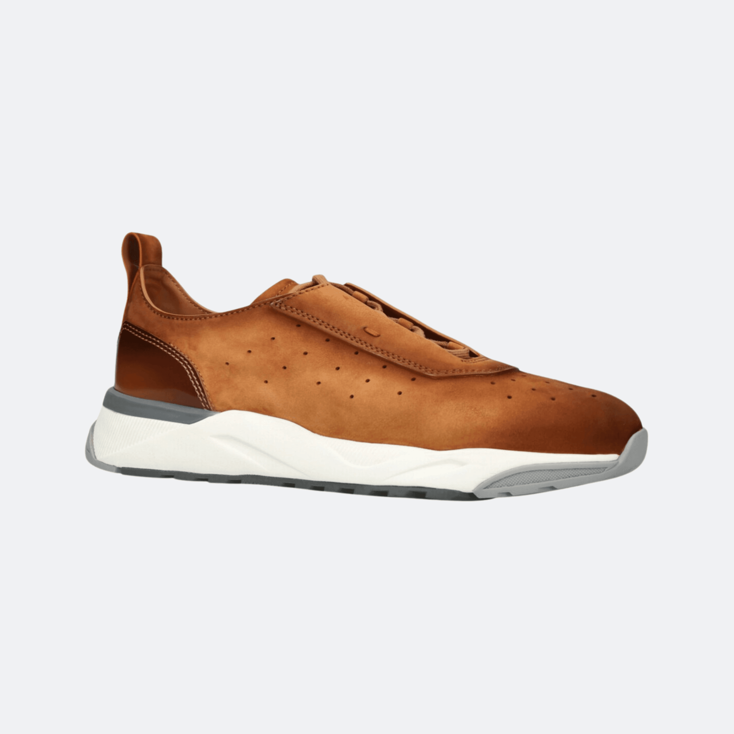 Santoni Nubuck Leather Innova Sneakers For Men - Cognac alternate