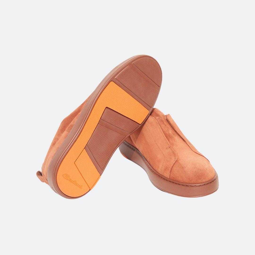 Santoni Rust Orange Suede Men Sneakers alternate