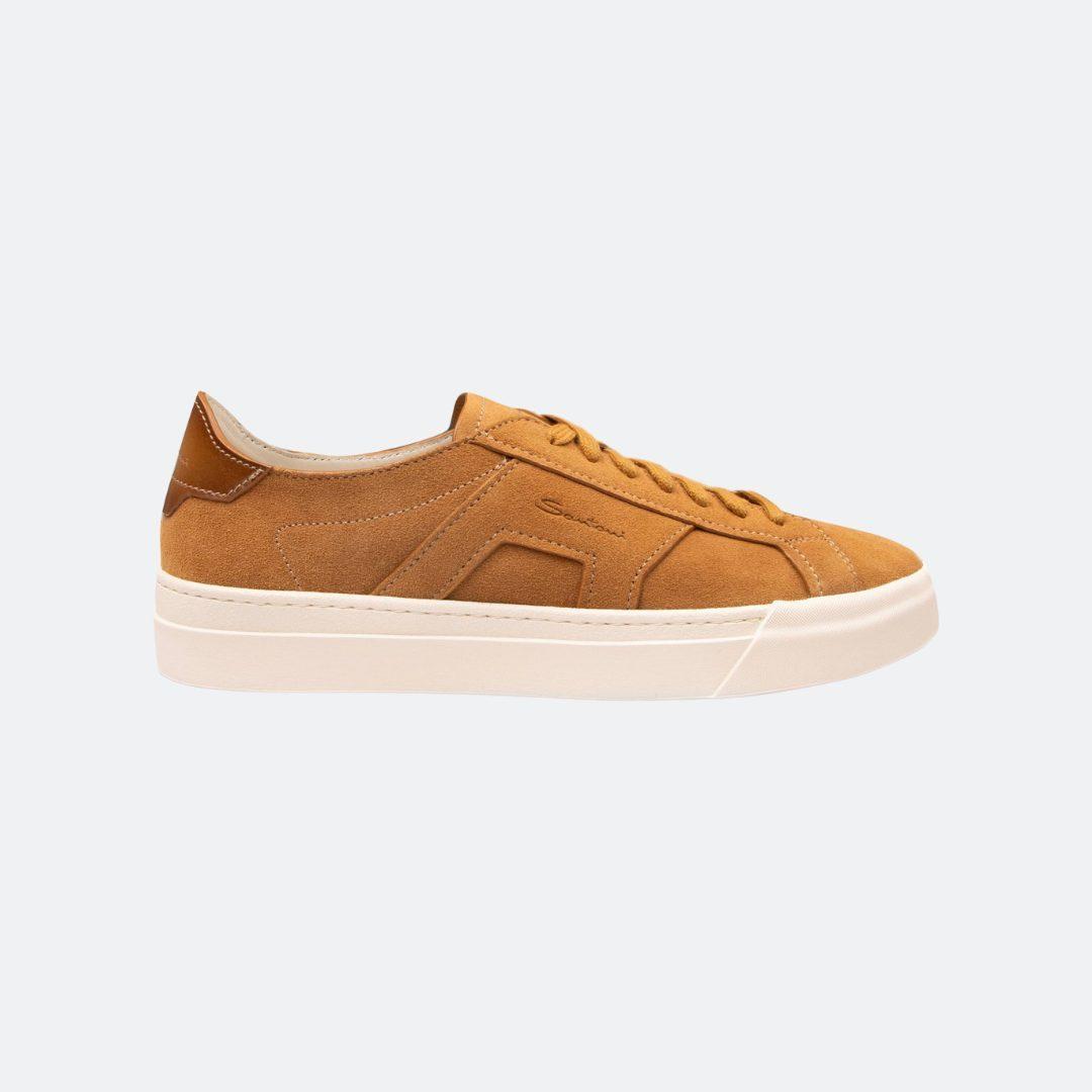 Santoni Sand Color Suede Men Sneakers