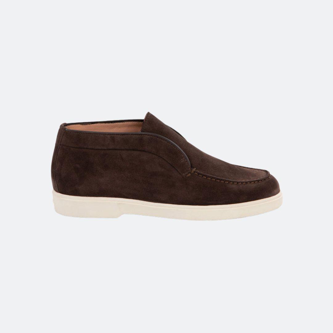 Santoni Slip on Brown Low Top Suede Women Boots