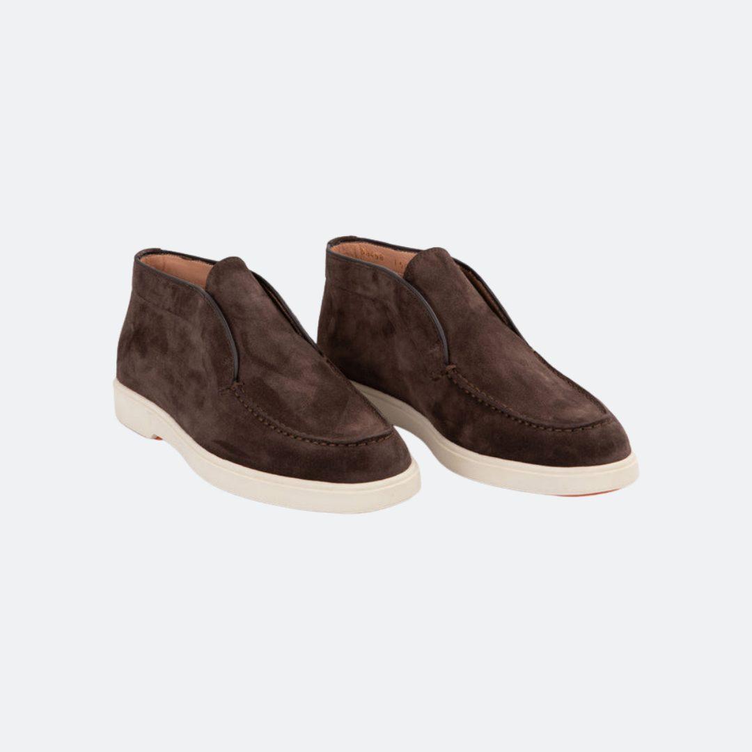 Santoni Slip on Brown Low Top Suede Women Boots alternate