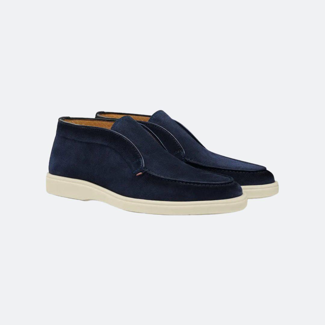 Santoni Slip on Dark Blue Low Top Suede Women Boots alternate