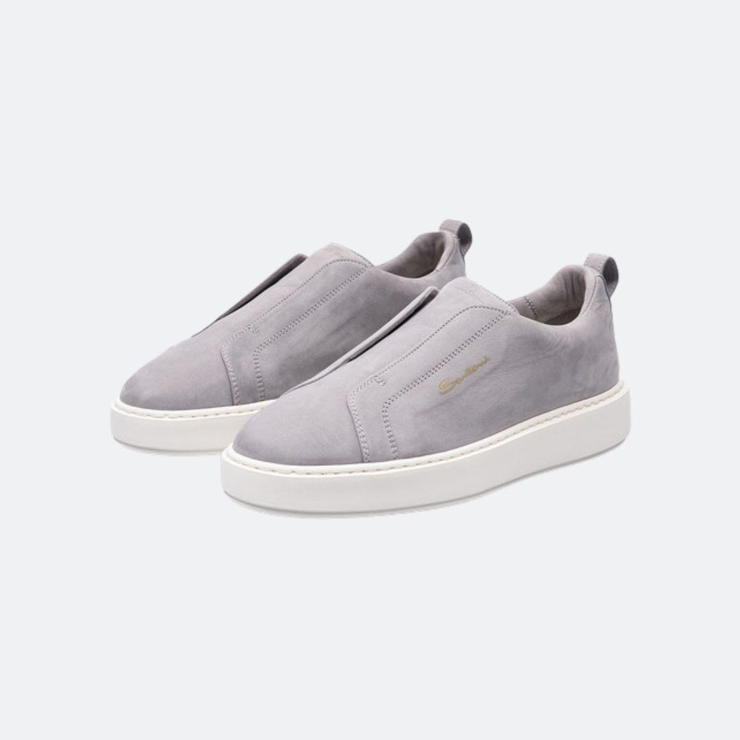 Santoni Slip On Grey Suede Women Sneakers alternate