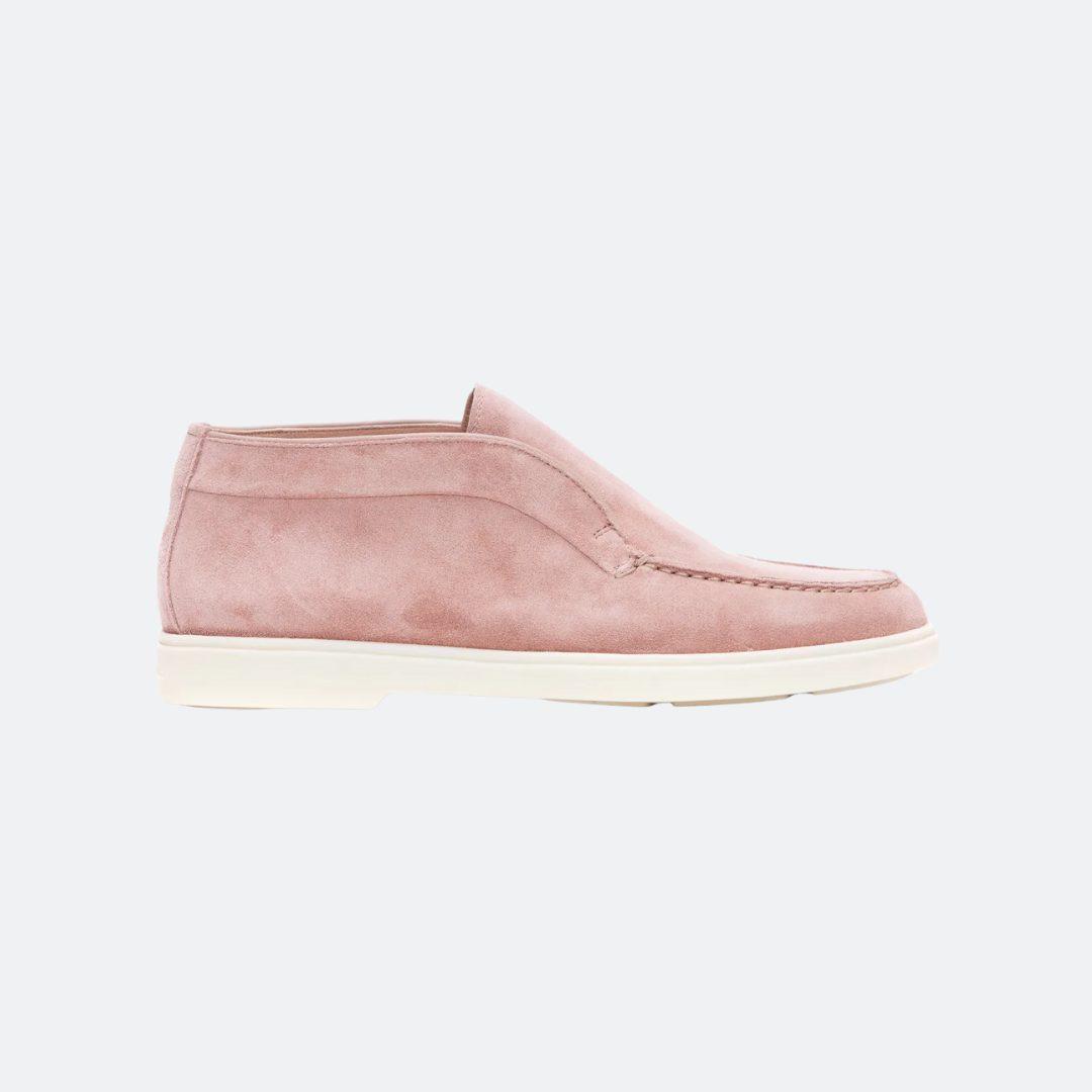 Santoni Slip on Pink Low Top Suede Women Boots