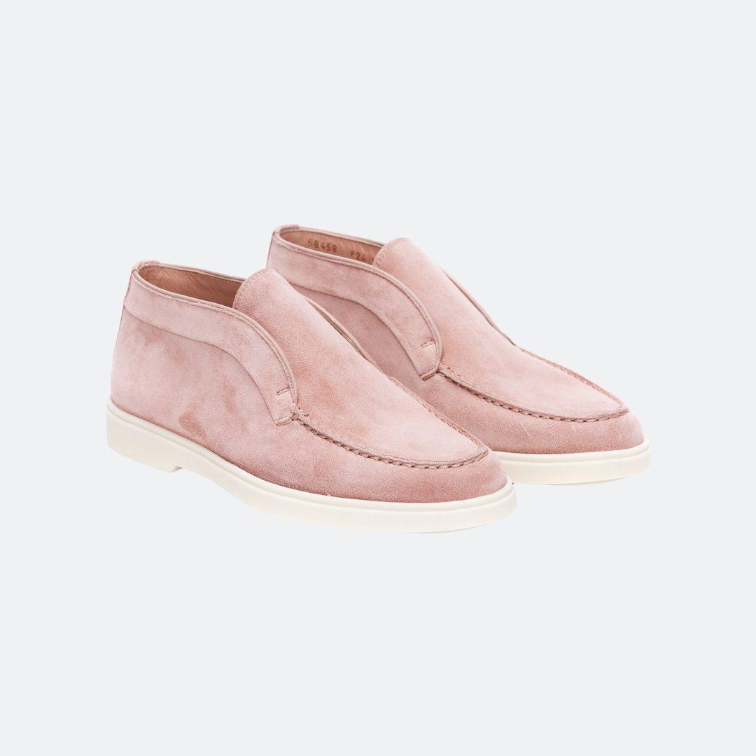 Santoni Slip on Pink Low Top Suede Women Boots alternate