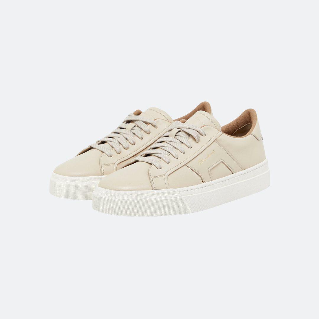 Santoni Women Beige Leather Sneakers alternate