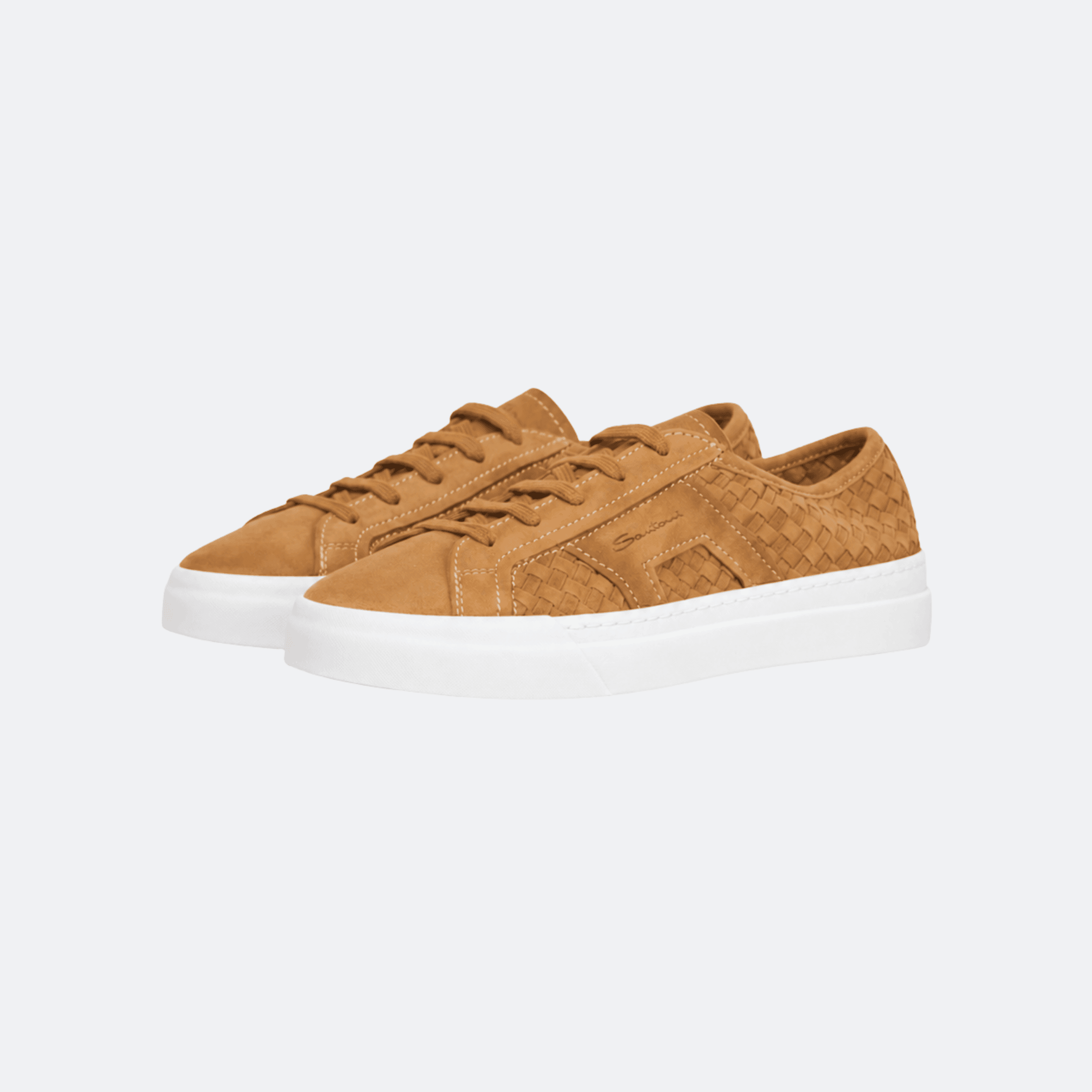 Santoni Woven Suede Sneakers for Men - Light Brown alternate